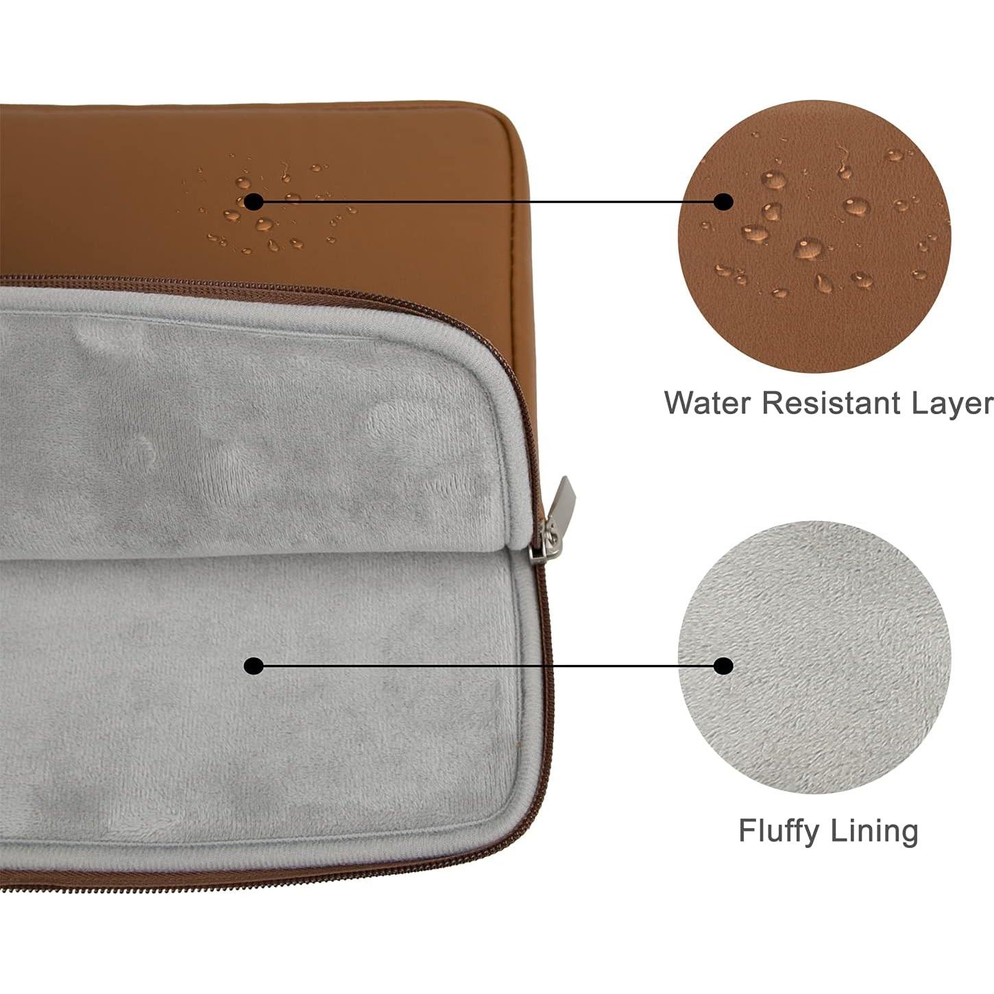 Funda para Laptop RAINYEAR 15.4" Cuero PU Resistente al Agua