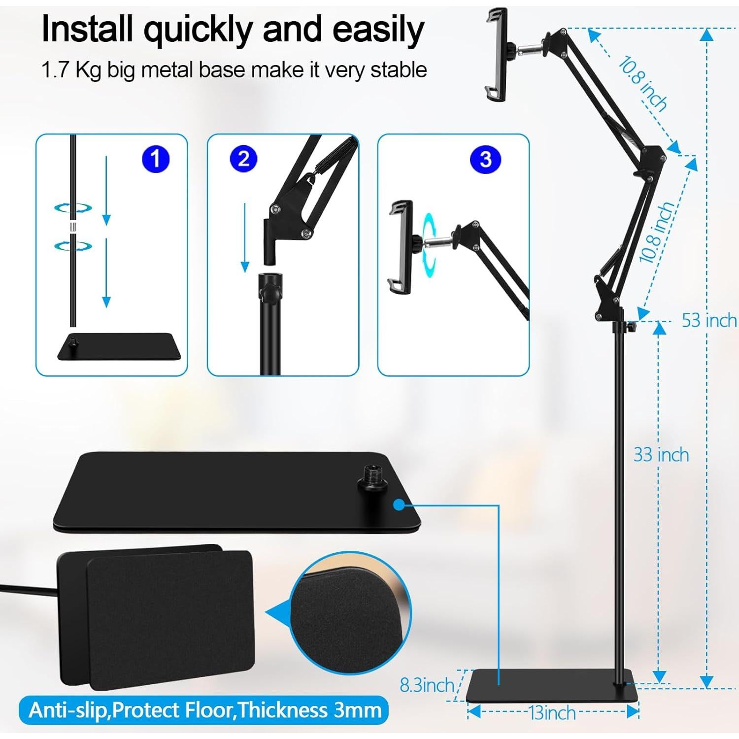 Soporte de Piso para Tablet Awlbstruse Ajustable 137 cm