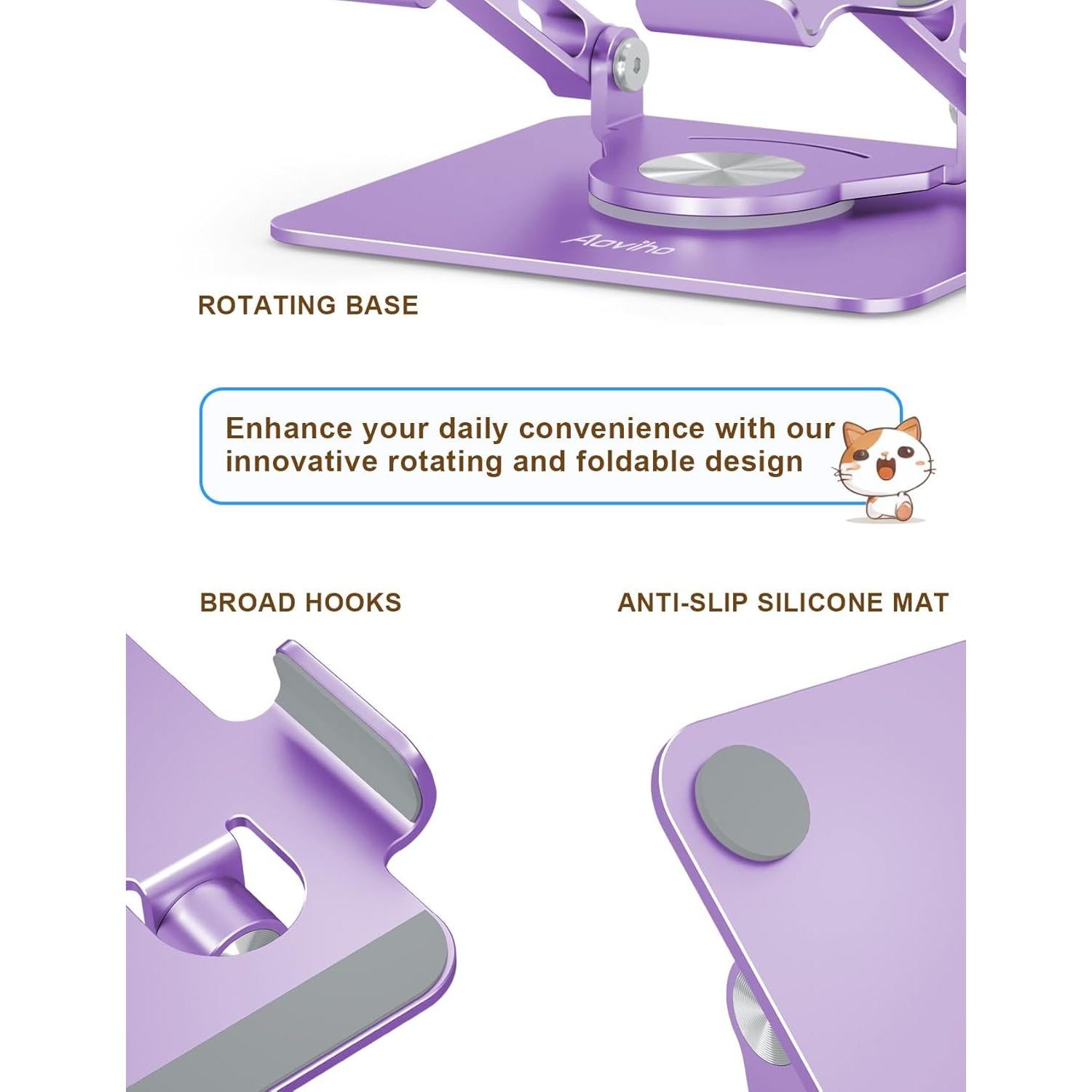 Soporte para Tablet Aoviho T8 360° Rotatorio Plegable 4-13.3"