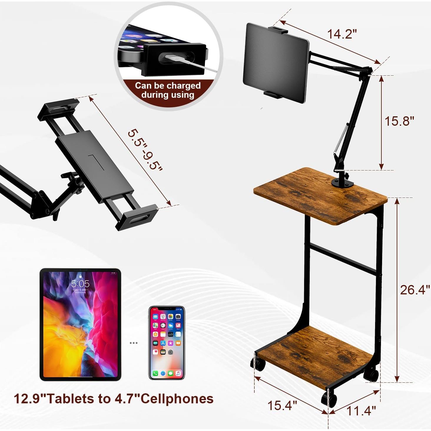 Soporte de Tablet de Piso Cidaziya Ajustable 71-137 cm con Ruedas