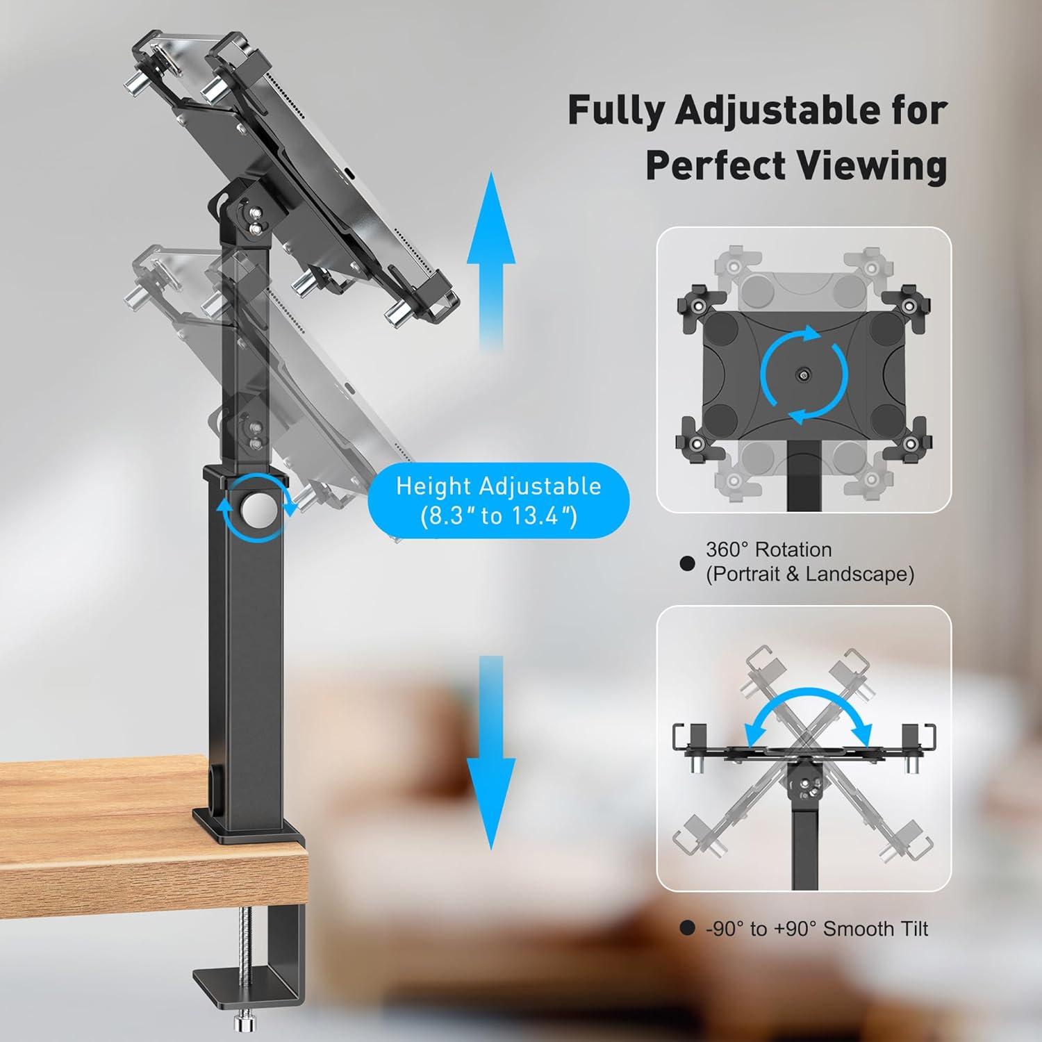 Soporte de Mesa Ajustable AboveTEK para iPad 9.7"-13"