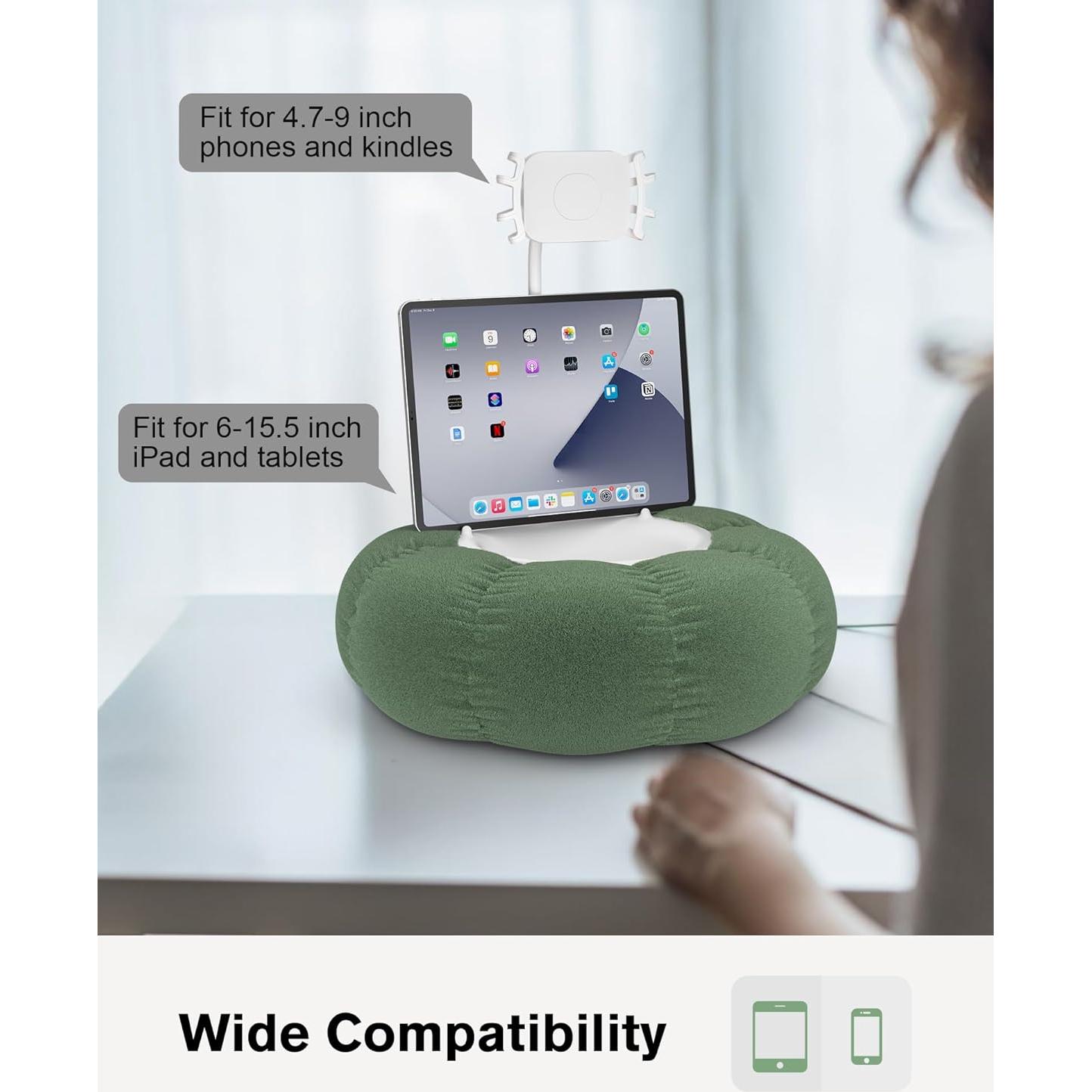 Soporte de Almohada para Kindle y iPad Arctiiro Verde - Ajustable