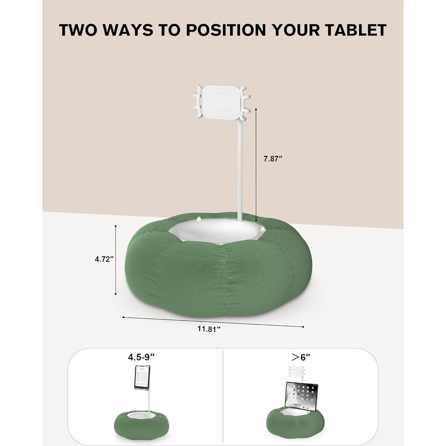 Soporte de Almohada para Kindle y iPad Arctiiro Verde - Ajustable