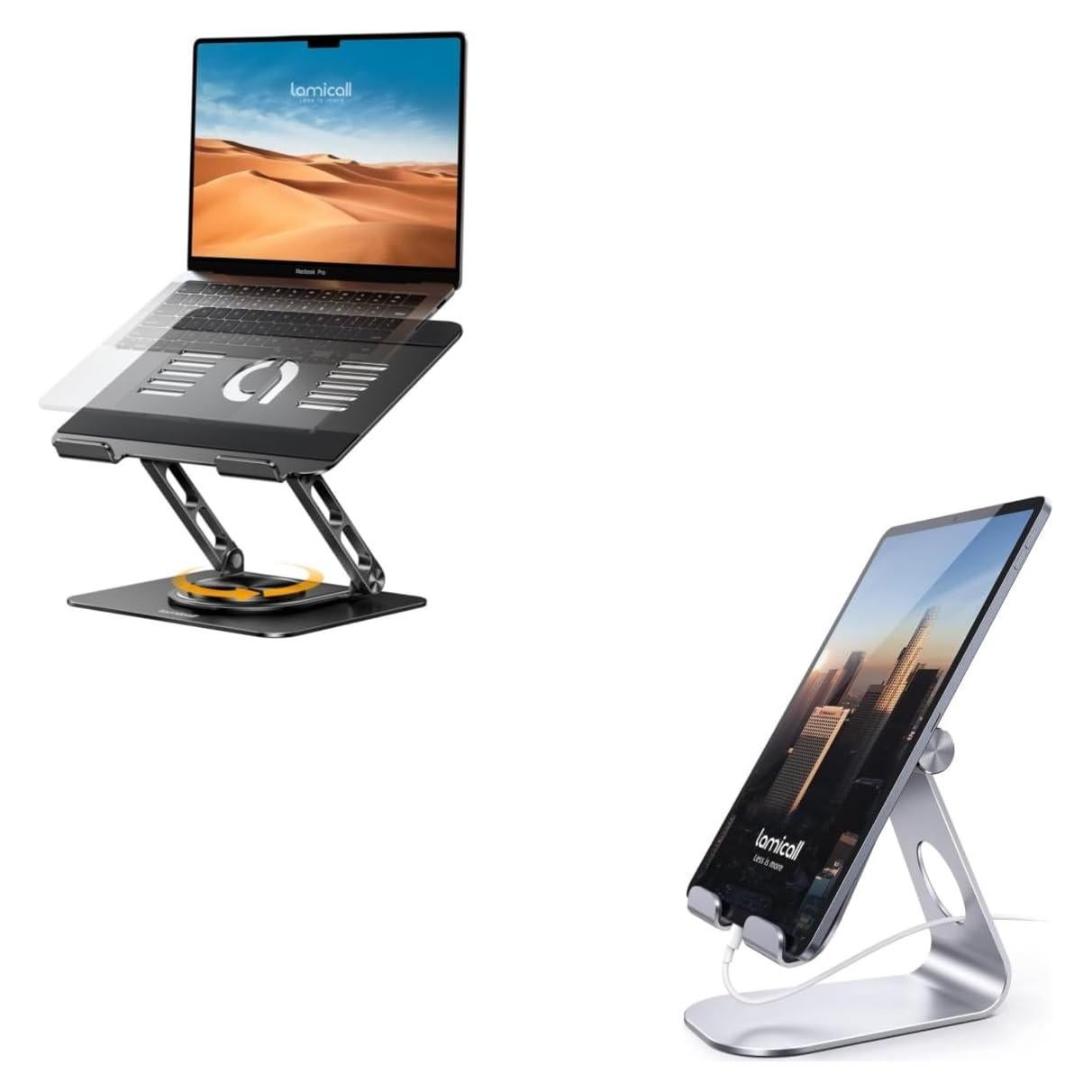 Soporte para Laptop Lamicall Ajustable 360° y Soporte para Tableta