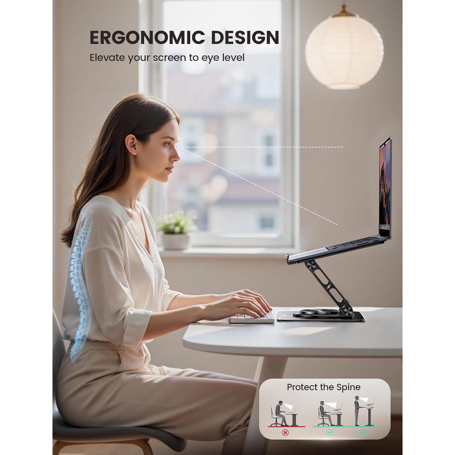 Soporte para Laptop Lamicall Ajustable 360° y Soporte para Tableta