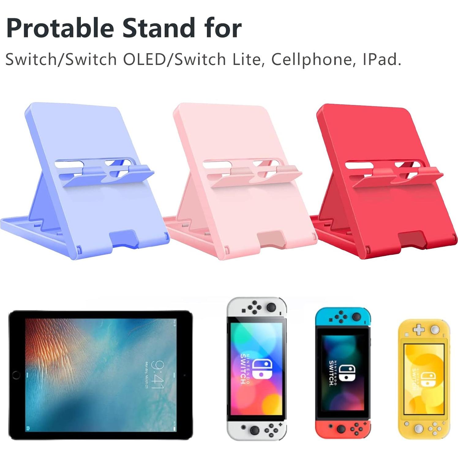 Soporte Ajustable ELIATER para Nintendo Switch y Móviles Rojo