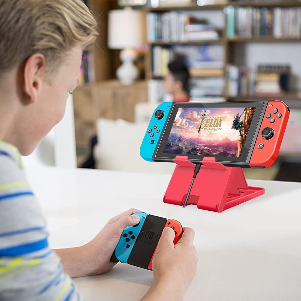 Soporte Ajustable ELIATER para Nintendo Switch y Móviles Rojo