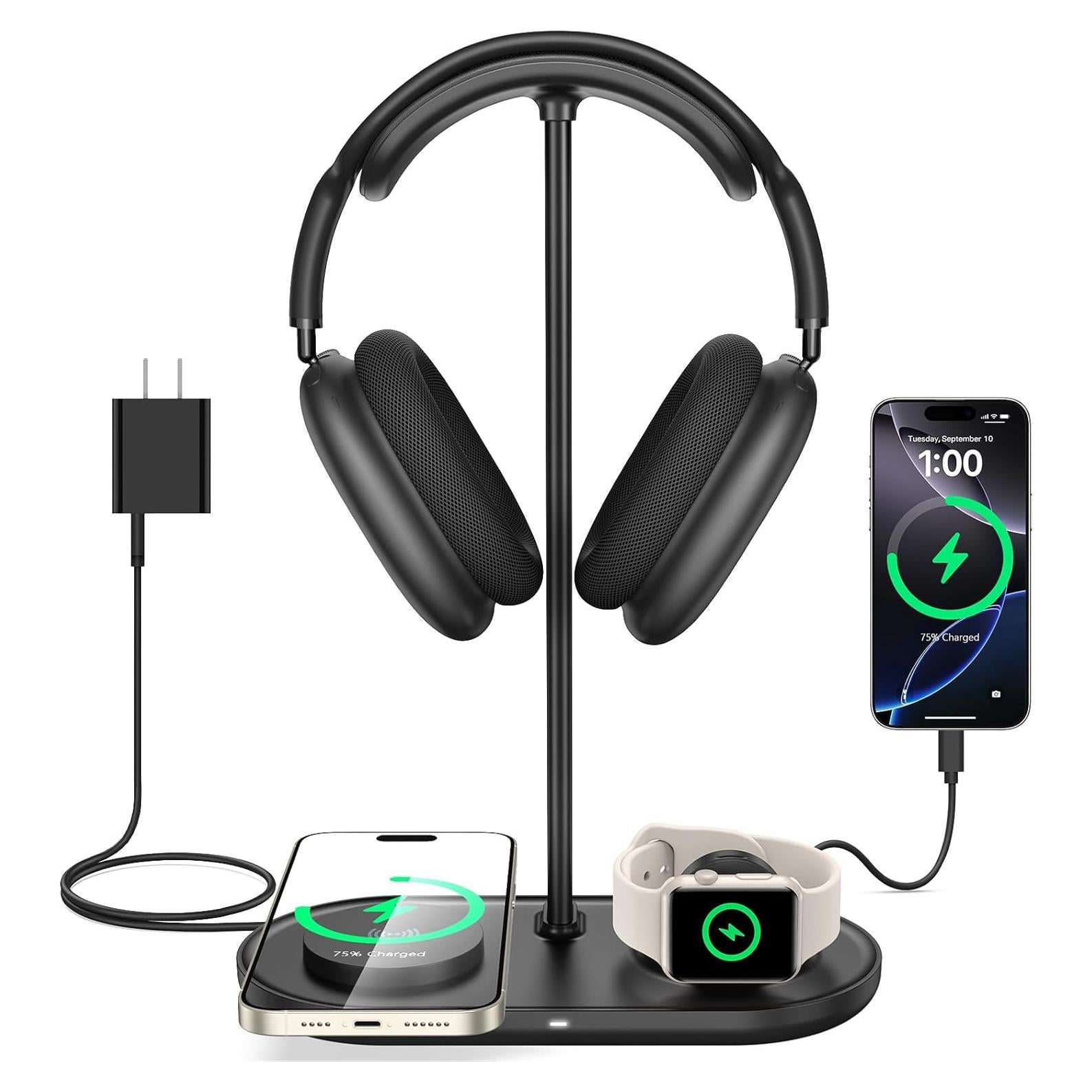 Soporte para Auriculares 5 en 1 TopMade con Carga Inalámbrica