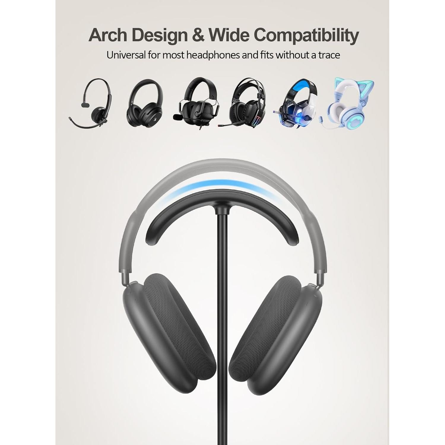 Soporte para Auriculares 5 en 1 TopMade con Carga Inalámbrica
