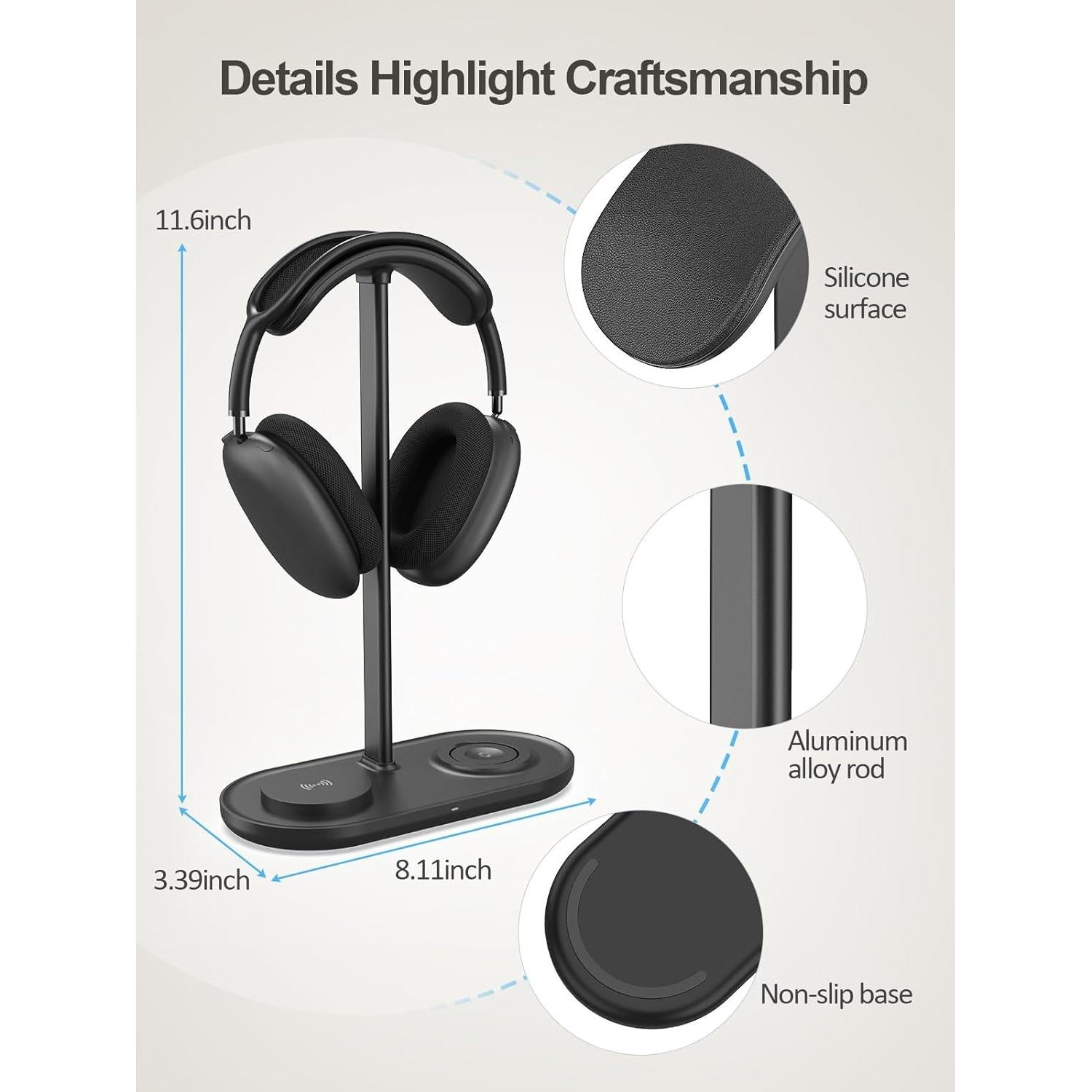 Soporte para Auriculares 5 en 1 TopMade con Carga Inalámbrica