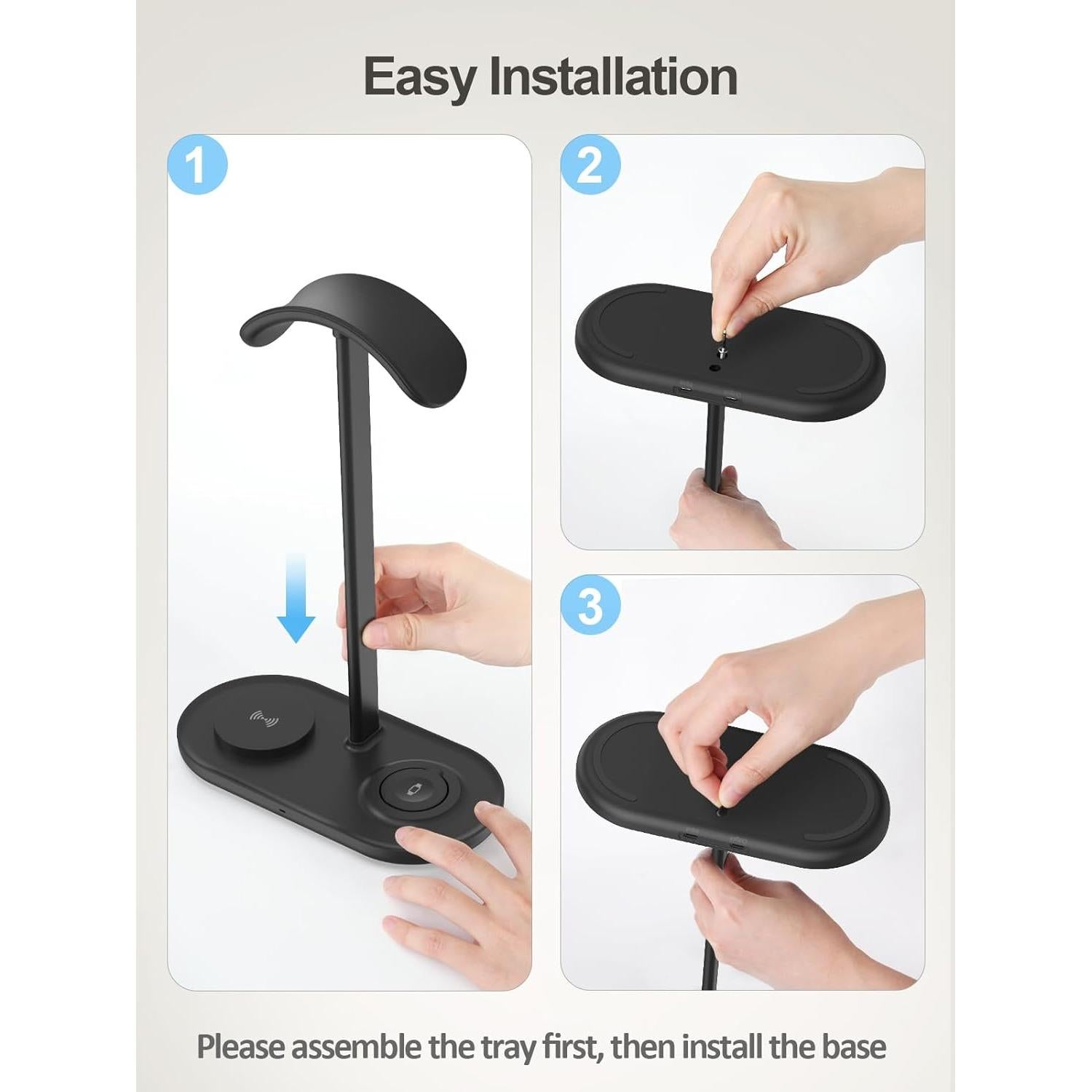 Soporte para Auriculares 5 en 1 TopMade con Carga Inalámbrica