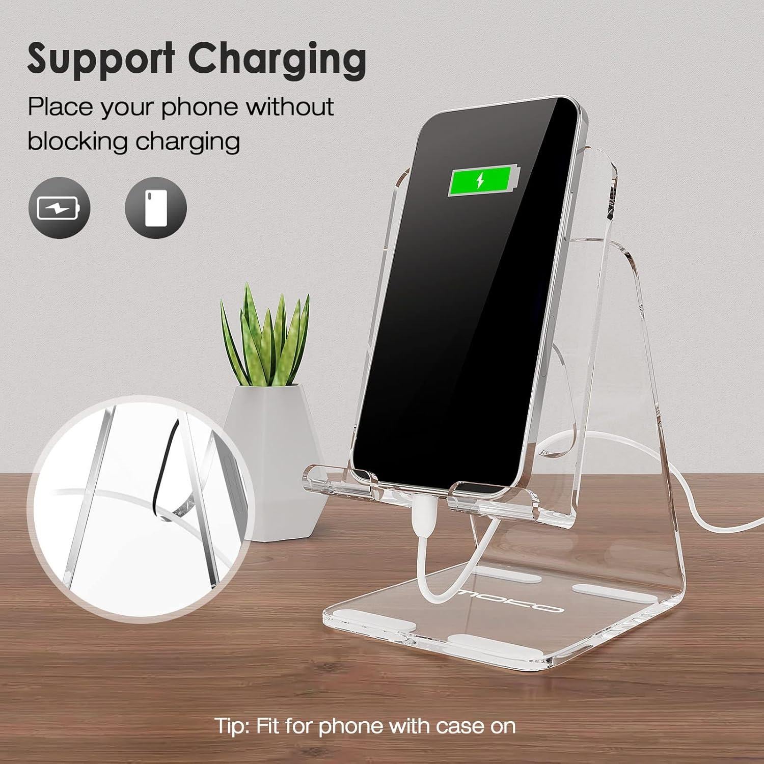 Soporte de Acrílico MoKo Ajustable para Tabletas y Teléfonos