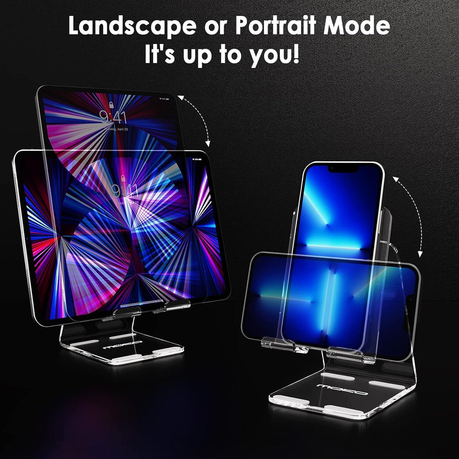 Soporte de Acrílico MoKo Ajustable para Tabletas y Teléfonos
