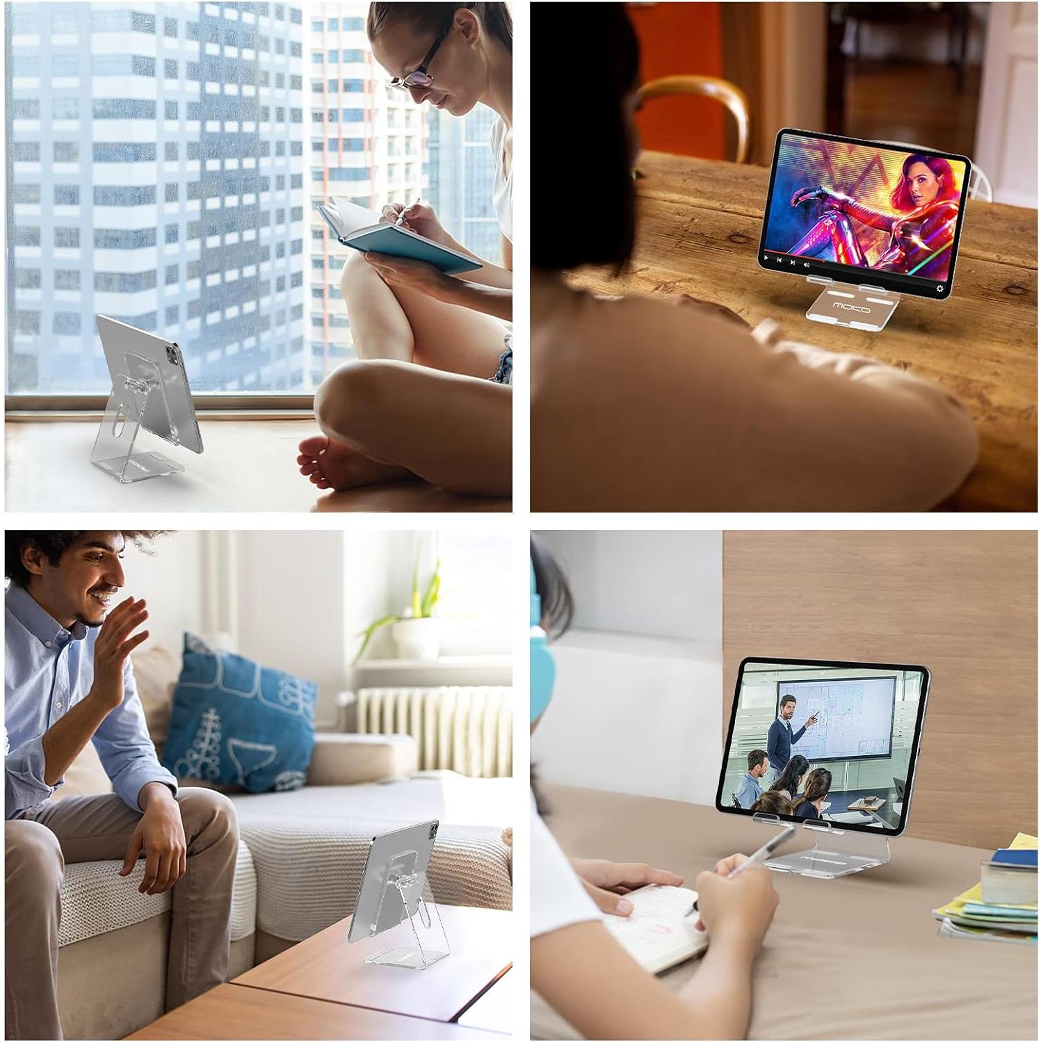 Soporte de Acrílico MoKo Ajustable para Tabletas y Teléfonos
