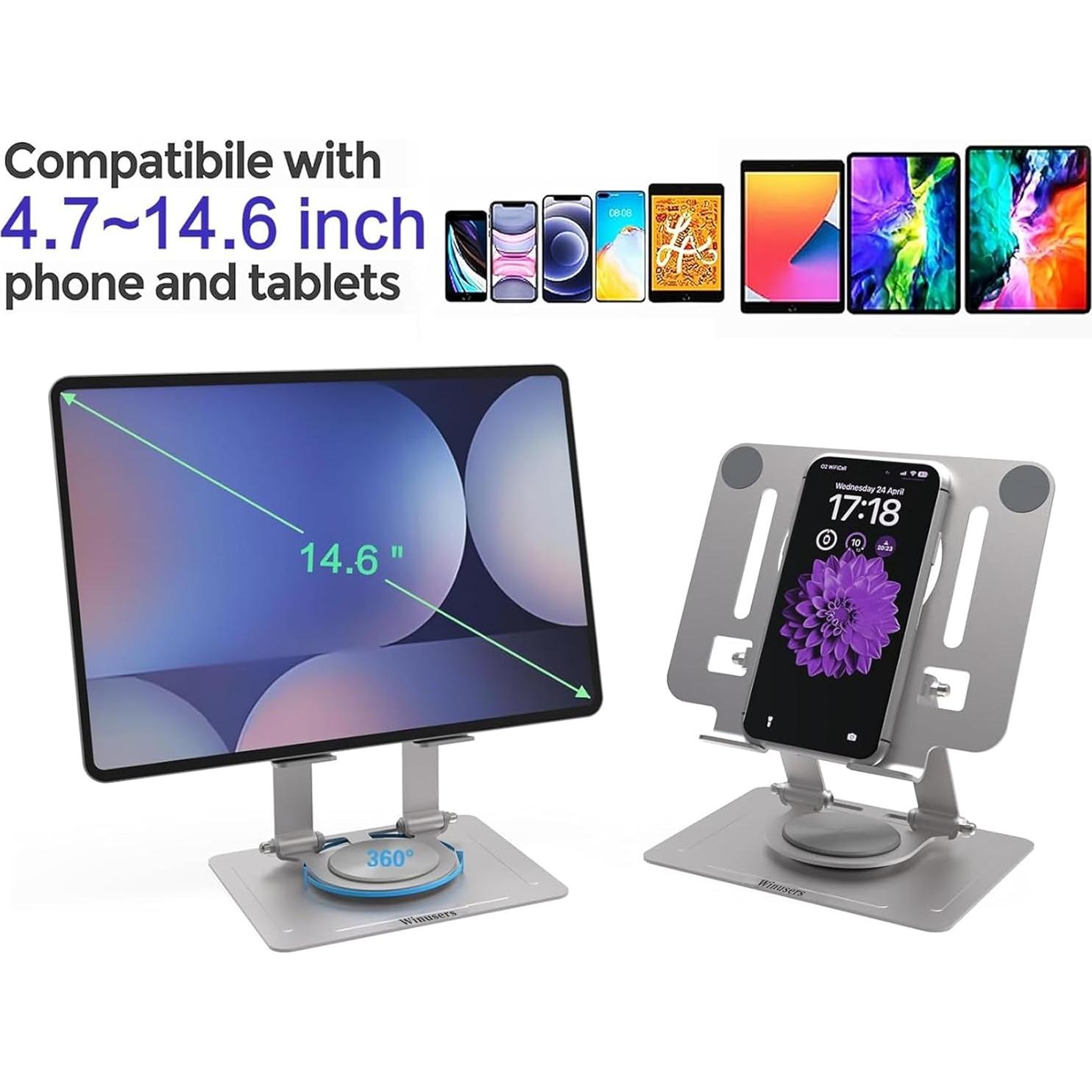 Soporte Ajustable para Tablet Winusers 360° Plegable Plata
