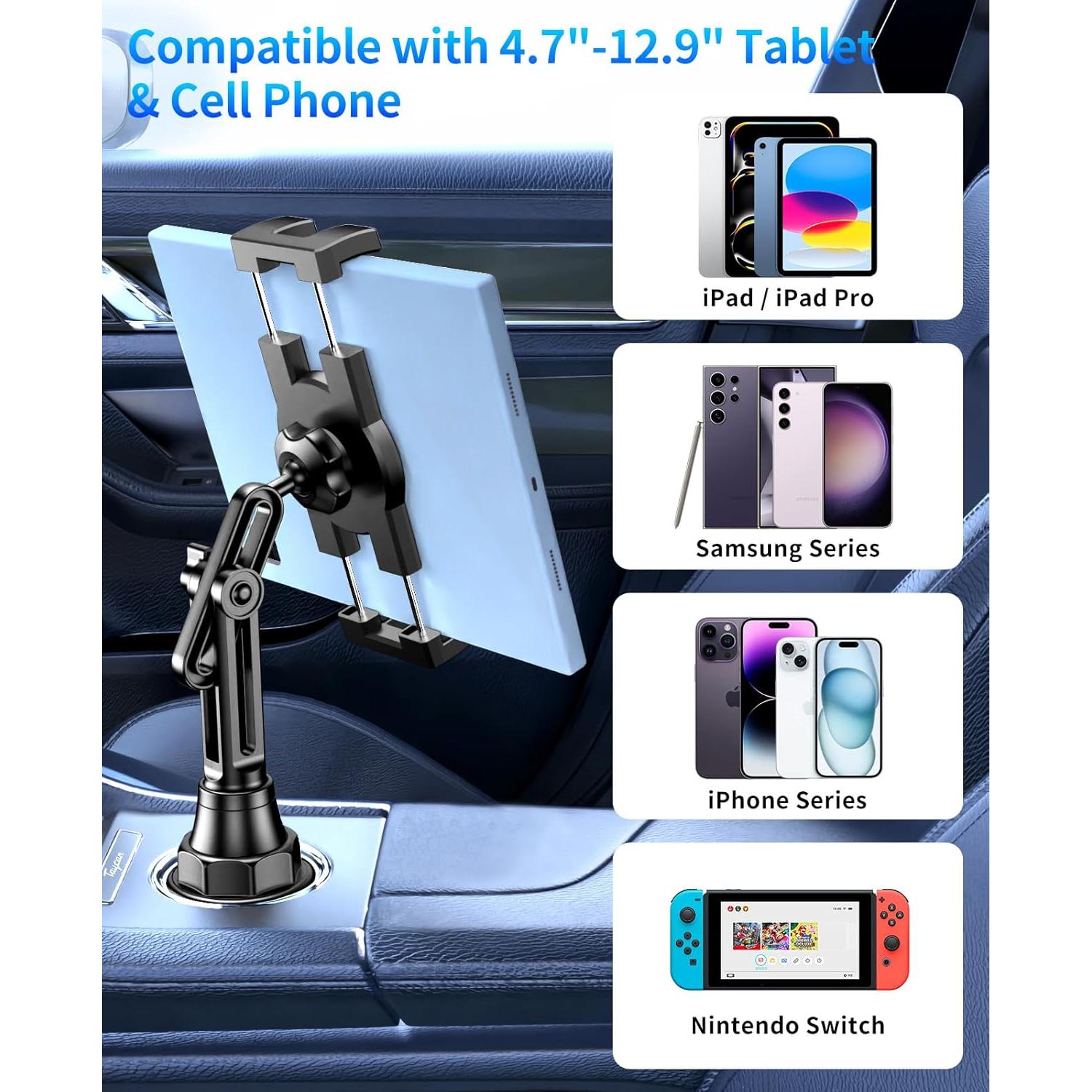 Soporte para Tablet en Coche YYDBS Ajustable 4.7-13"