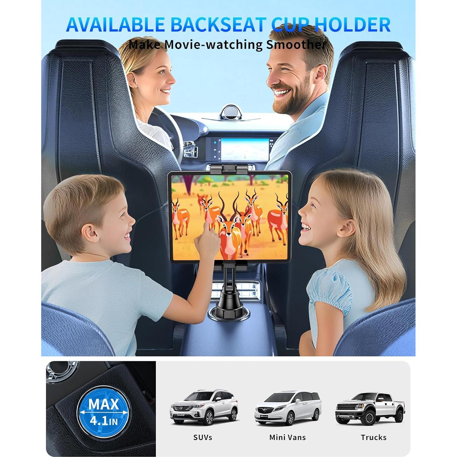 Soporte para Tablet en Coche YYDBS Ajustable 4.7-13"