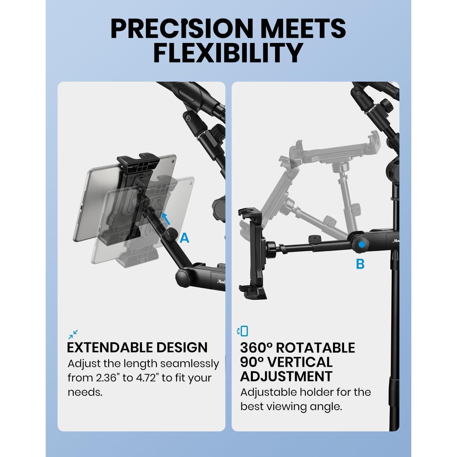 Soporte para Tableta Ajustable Moukey para Micrófono 4.7-12.9"