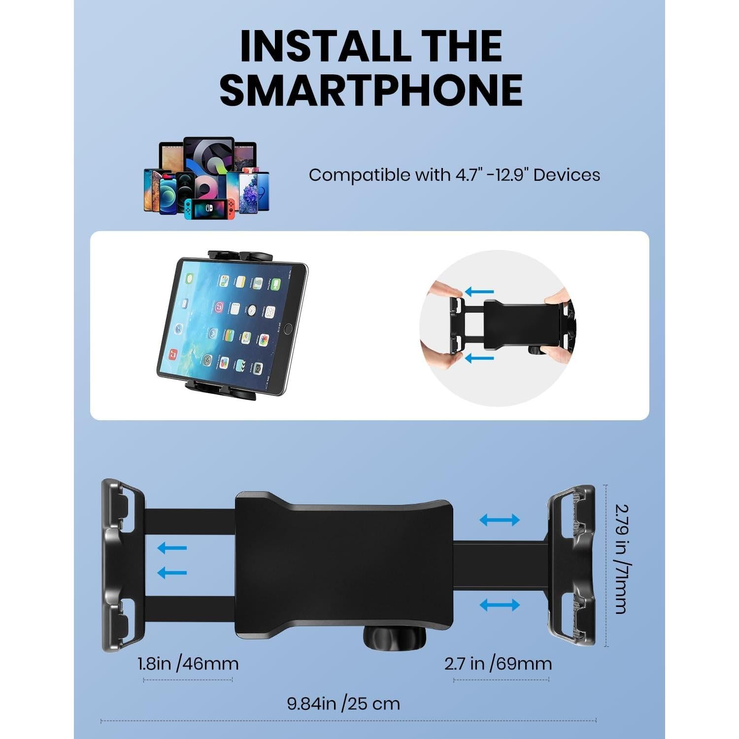 Soporte para Tableta Ajustable Moukey para Micrófono 4.7-12.9"