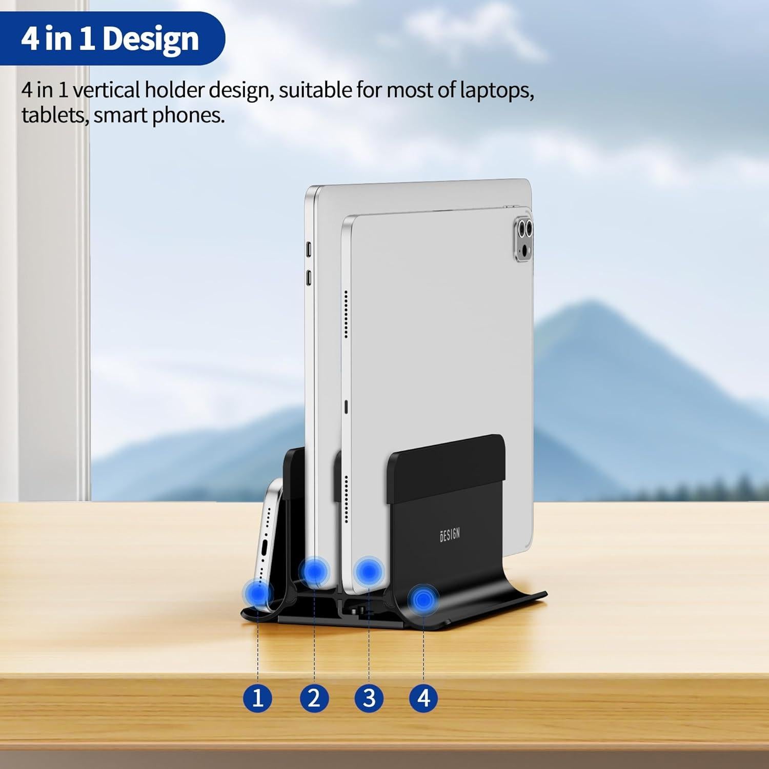 Soporte Vertical para Laptop BESIGN LS13 4 en 1 Antideslizante