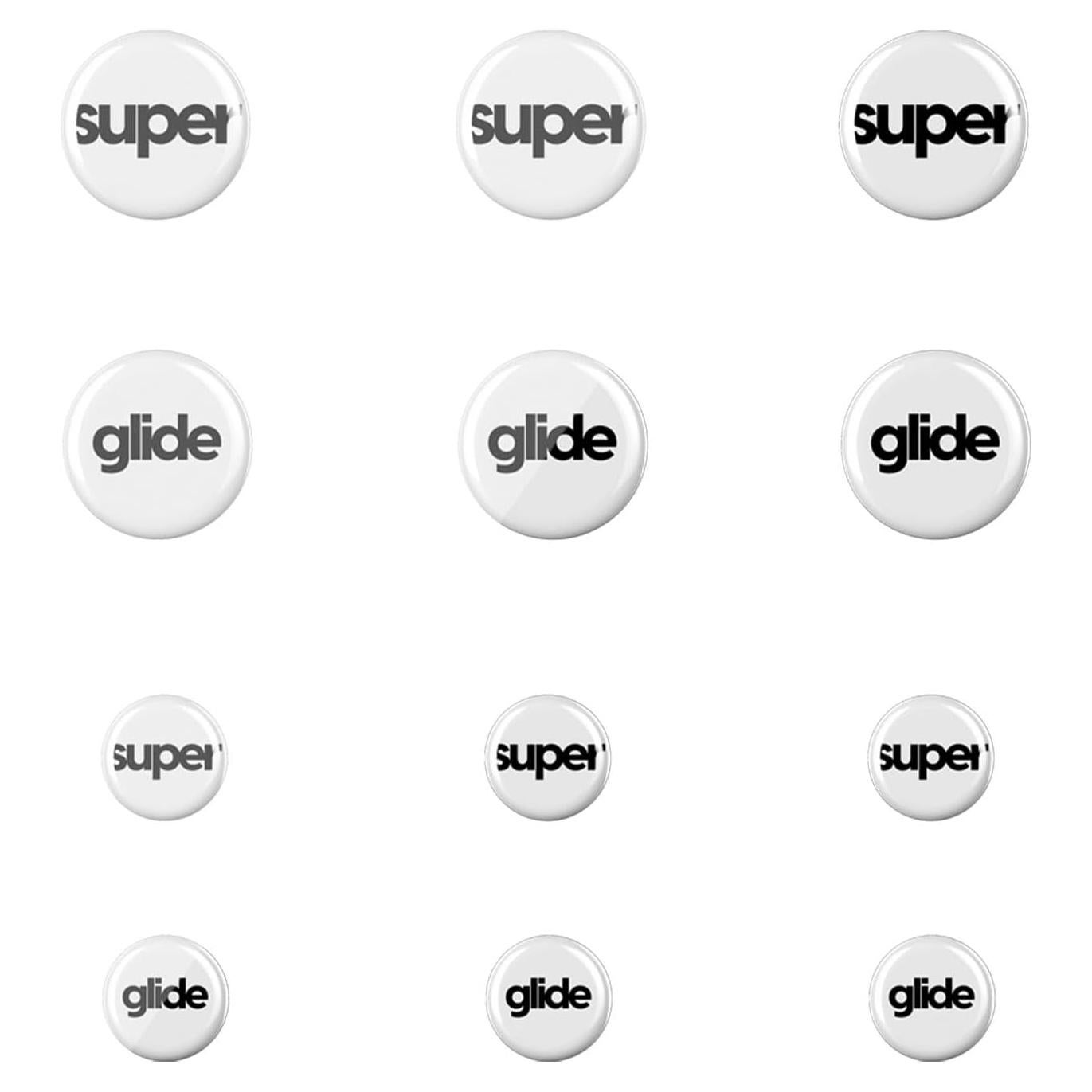 Patines de Ratón de Vidrio Superglide Tipo-S 6mm 9mm 12pcs Blanco