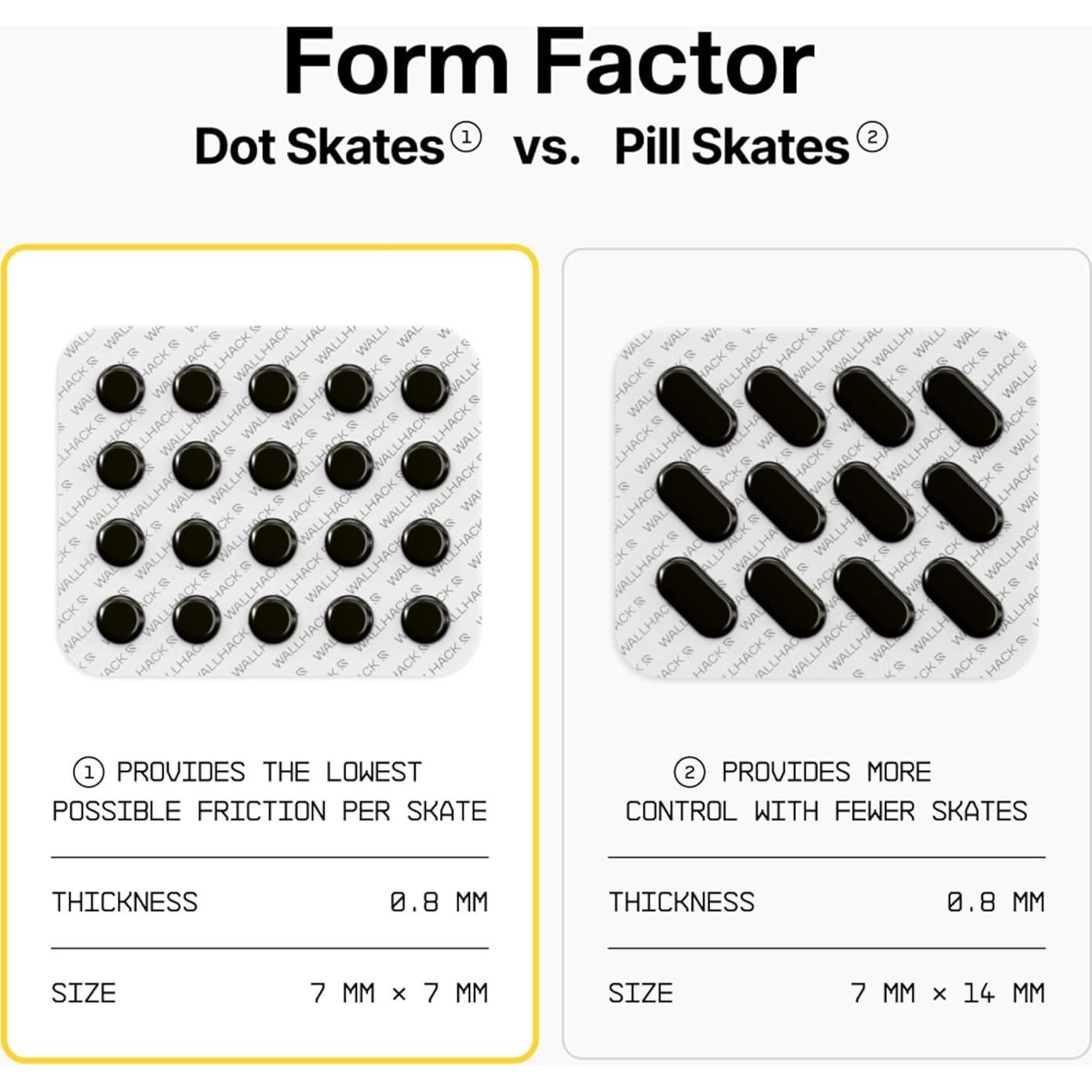 Patines de Puntos Wallhack PTFE Universales para Ratones 7mm