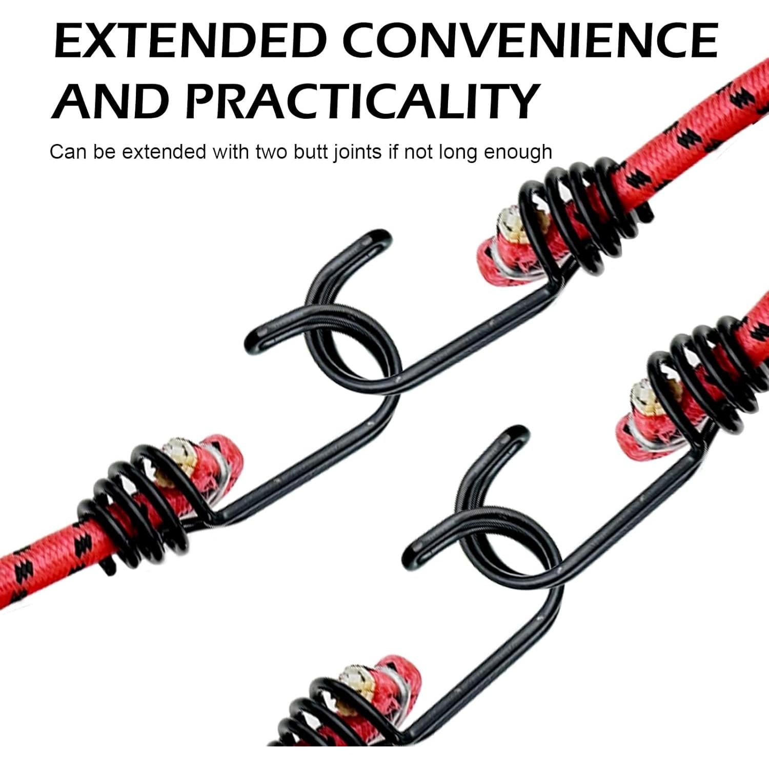 Cuerdas Bungee Elásticas Arwrilt 2 PCS 2m con Ganchos Rojo