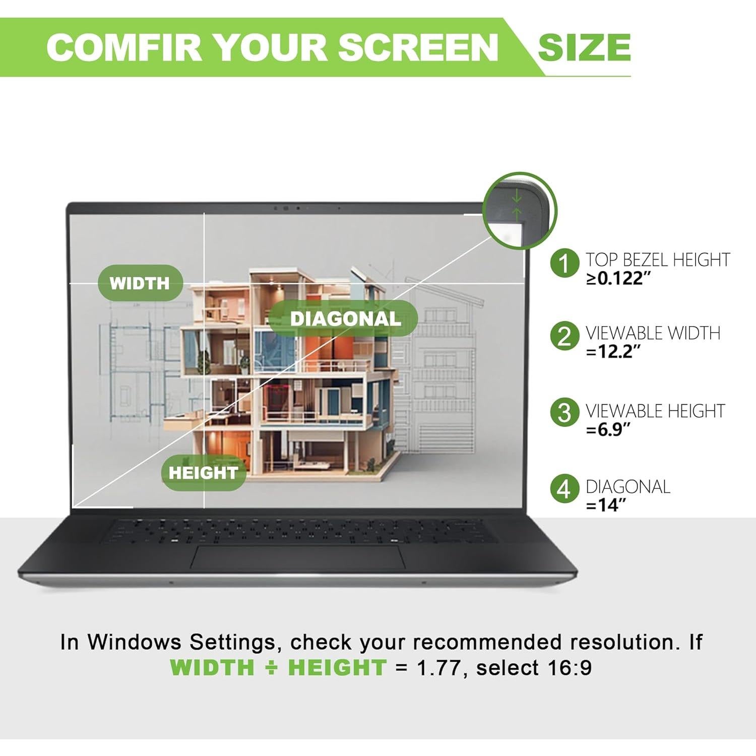 Pantalla de Privacidad Magnética 14" Dabernur Antirreflejo