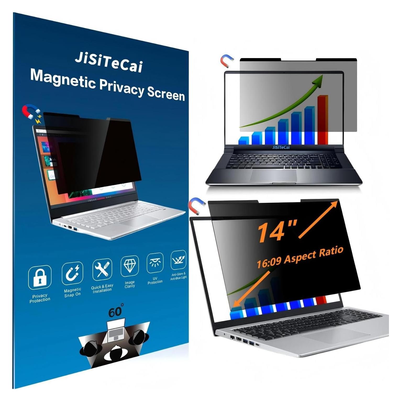 Filtro de Privacidad Magnético 14" JiSiTeCai Anti-reflejo
