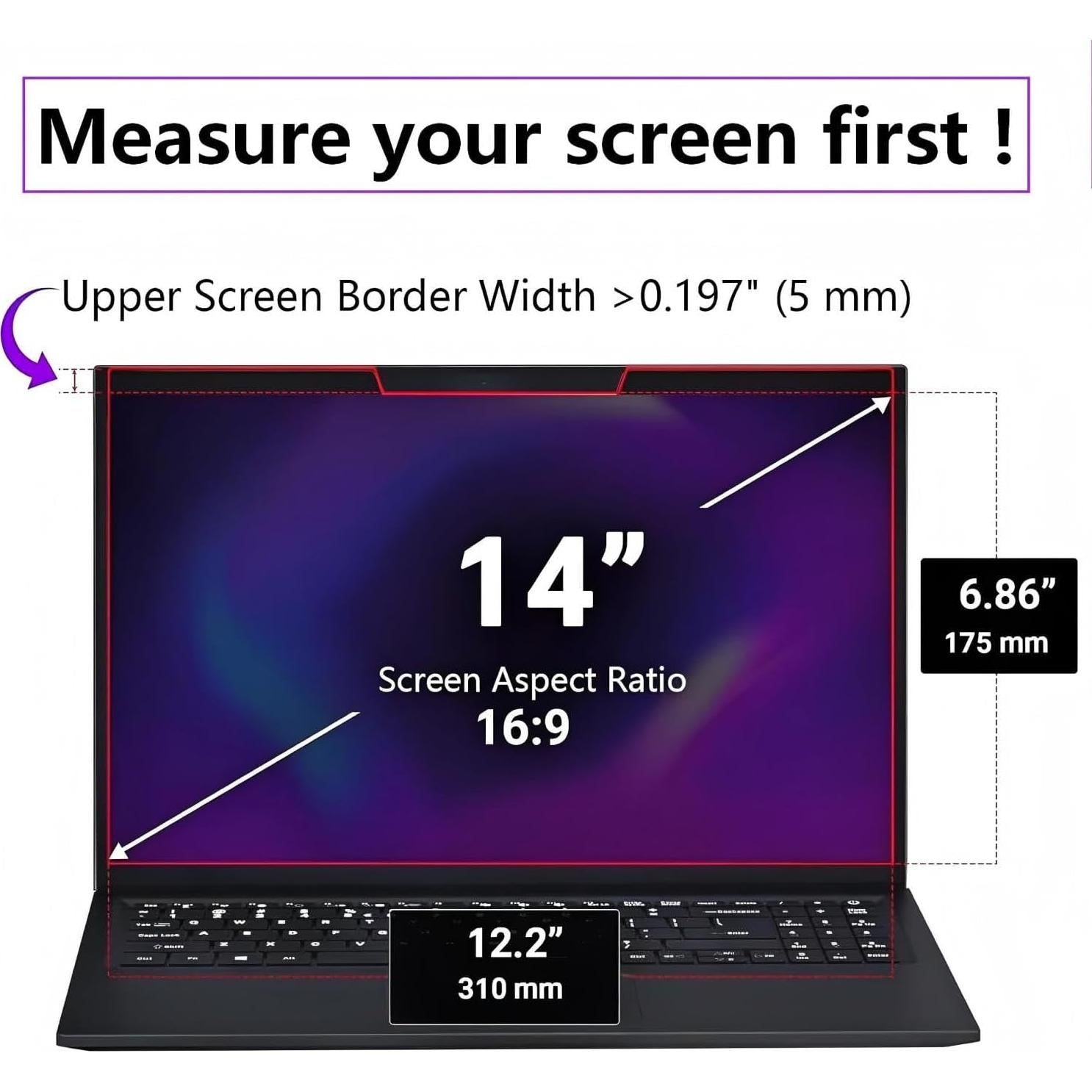 Filtro de Privacidad Magnético 14" JiSiTeCai Anti-reflejo