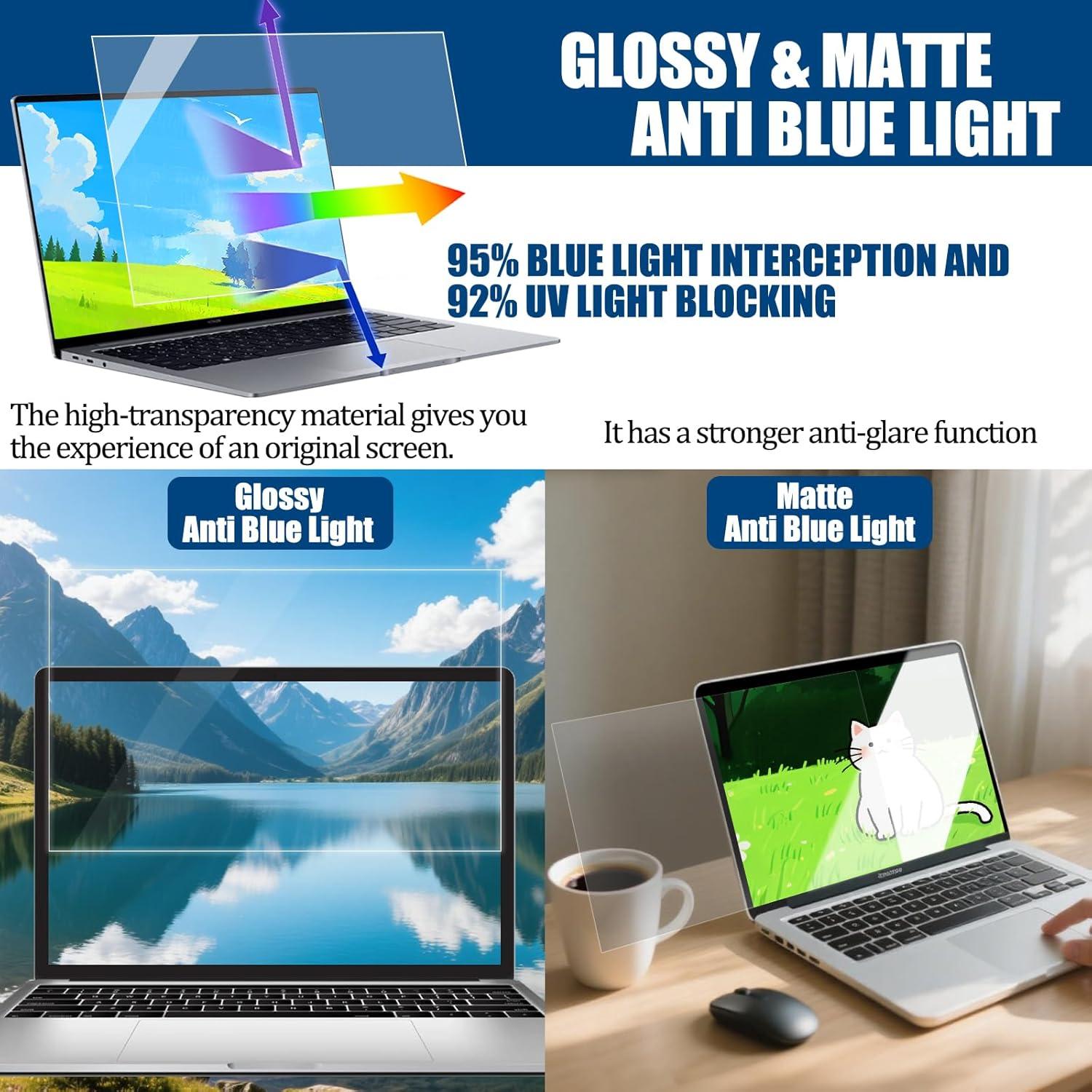 Pack 4 Pantallas de Privacidad y Anti Luz Azul 15.6" Vxaop