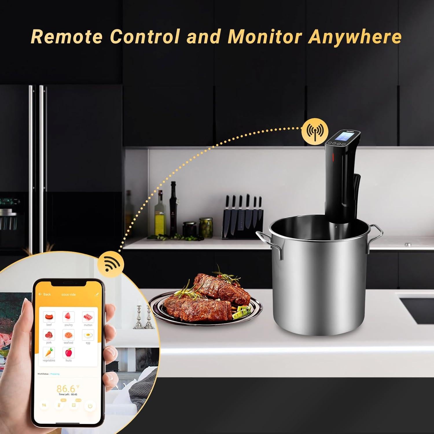 Máquina Sous Vide Inkbird ISV-100W 1000W 15L Control Wifi