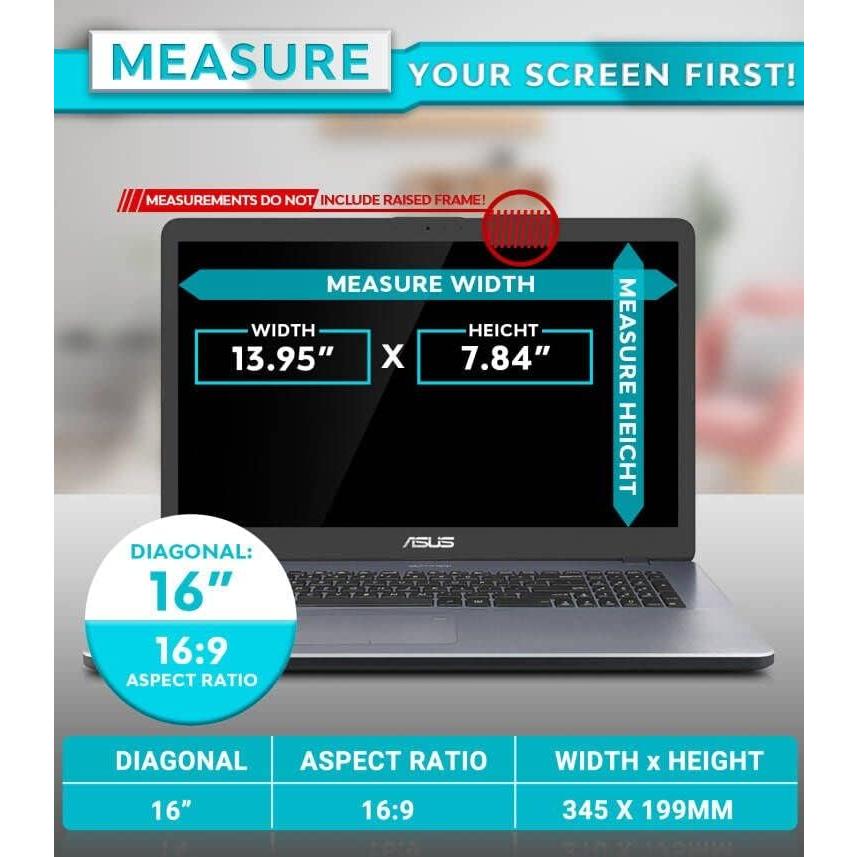 Filtro de Pantalla de Privacidad PYS 16" Antirreflejo para Laptop