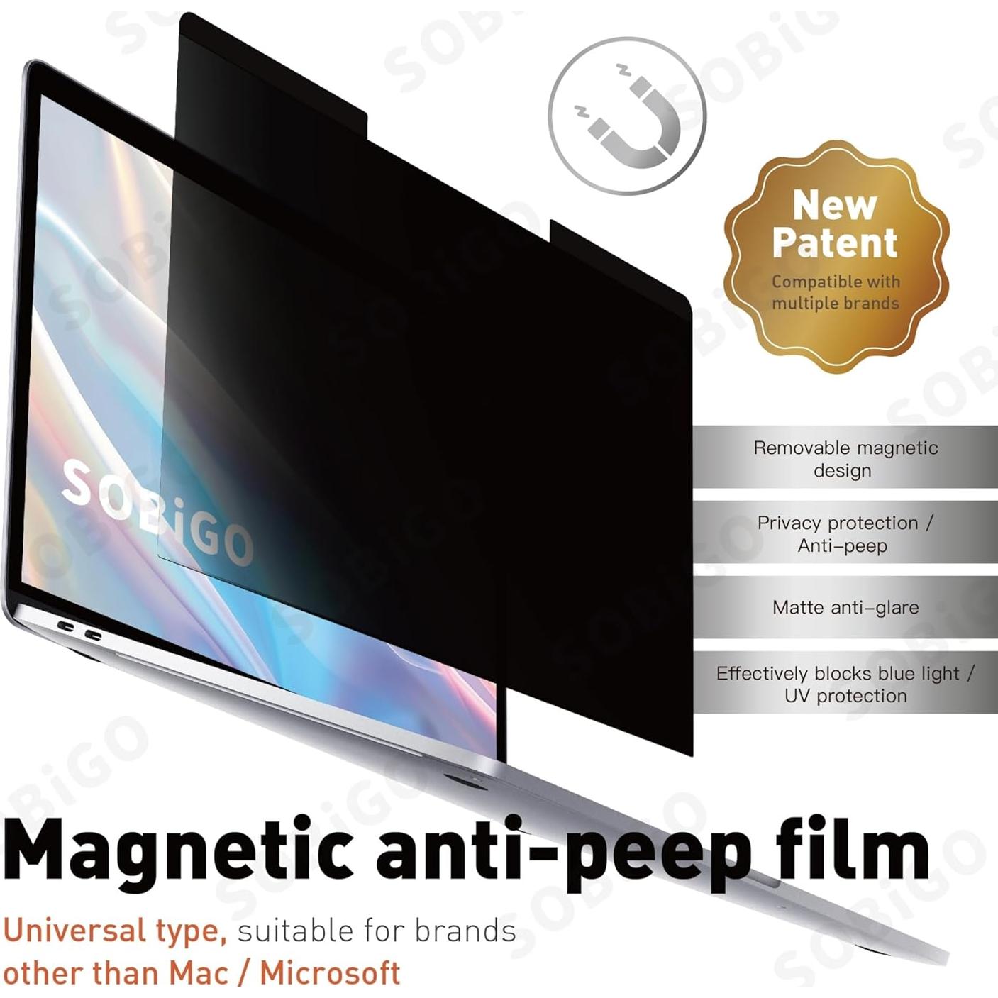 Protector de Pantalla Privada Magnético SOBIGO 14" Antirreflejo