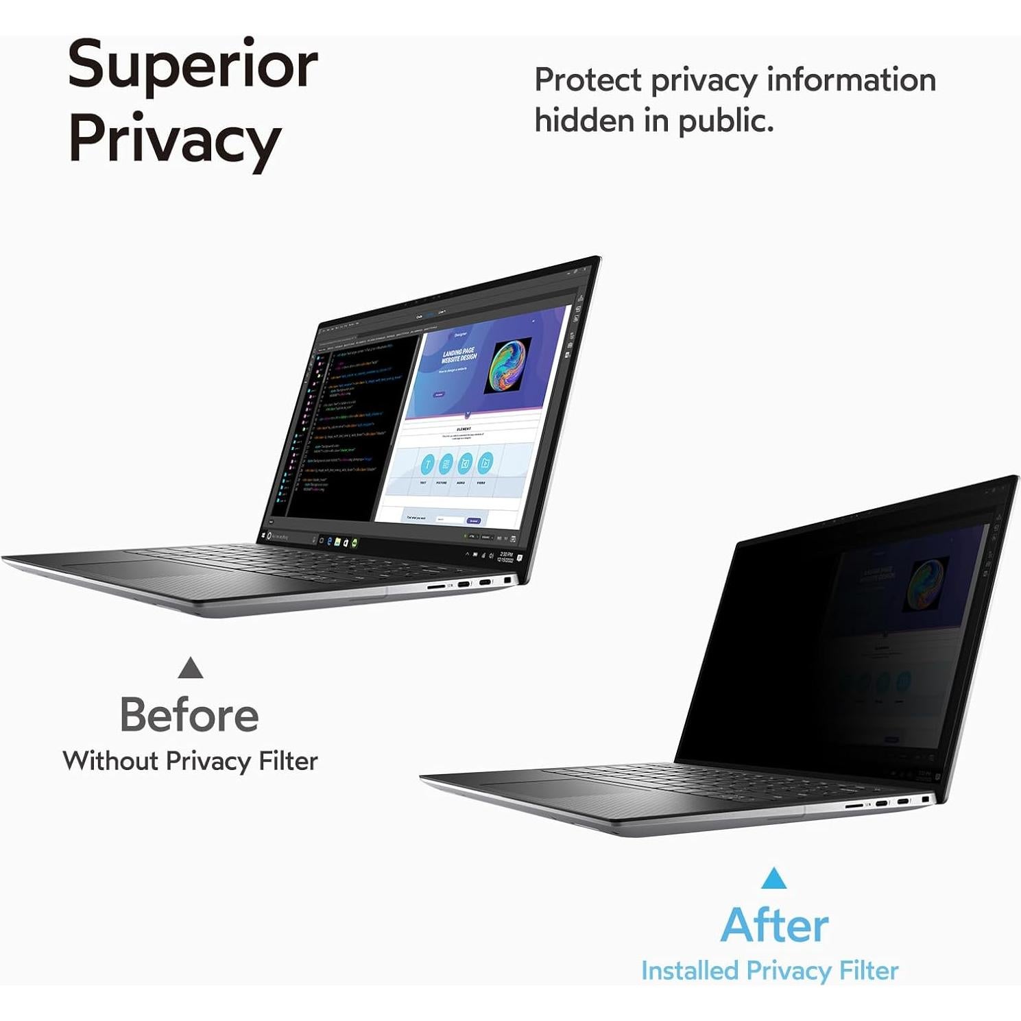 Filtro de Pantalla de Privacidad 14" MOBDIK Antirreflejo UV - Paquete de 2