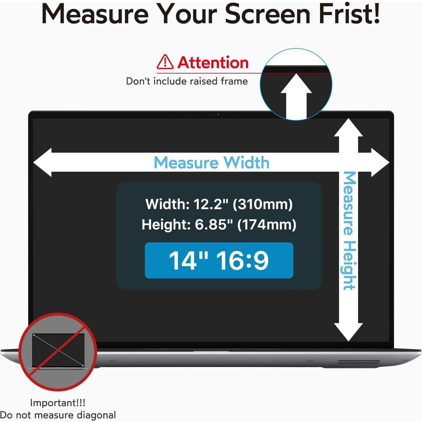 Filtro de Pantalla de Privacidad 14" MOBDIK Antirreflejo UV - Paquete de 2