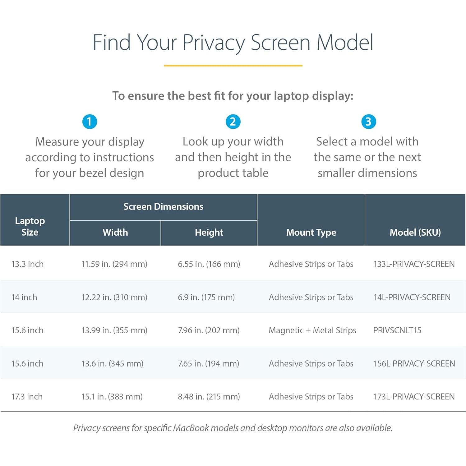 Filtro de Privacidad StarTech 14" Antirreflejo para Laptop