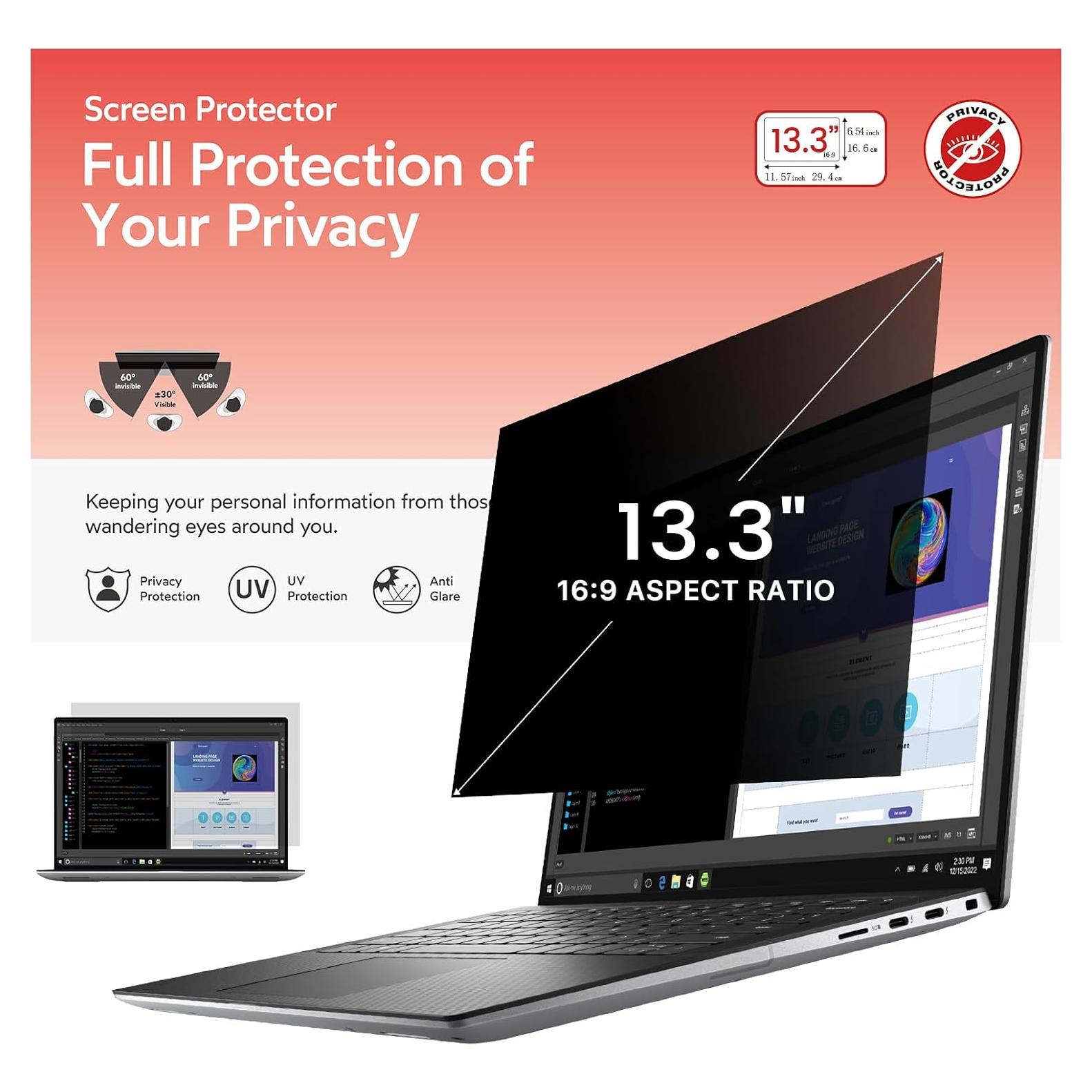 Protector de Pantalla de Privacidad BERSEM 13.3" Anti-reflejo