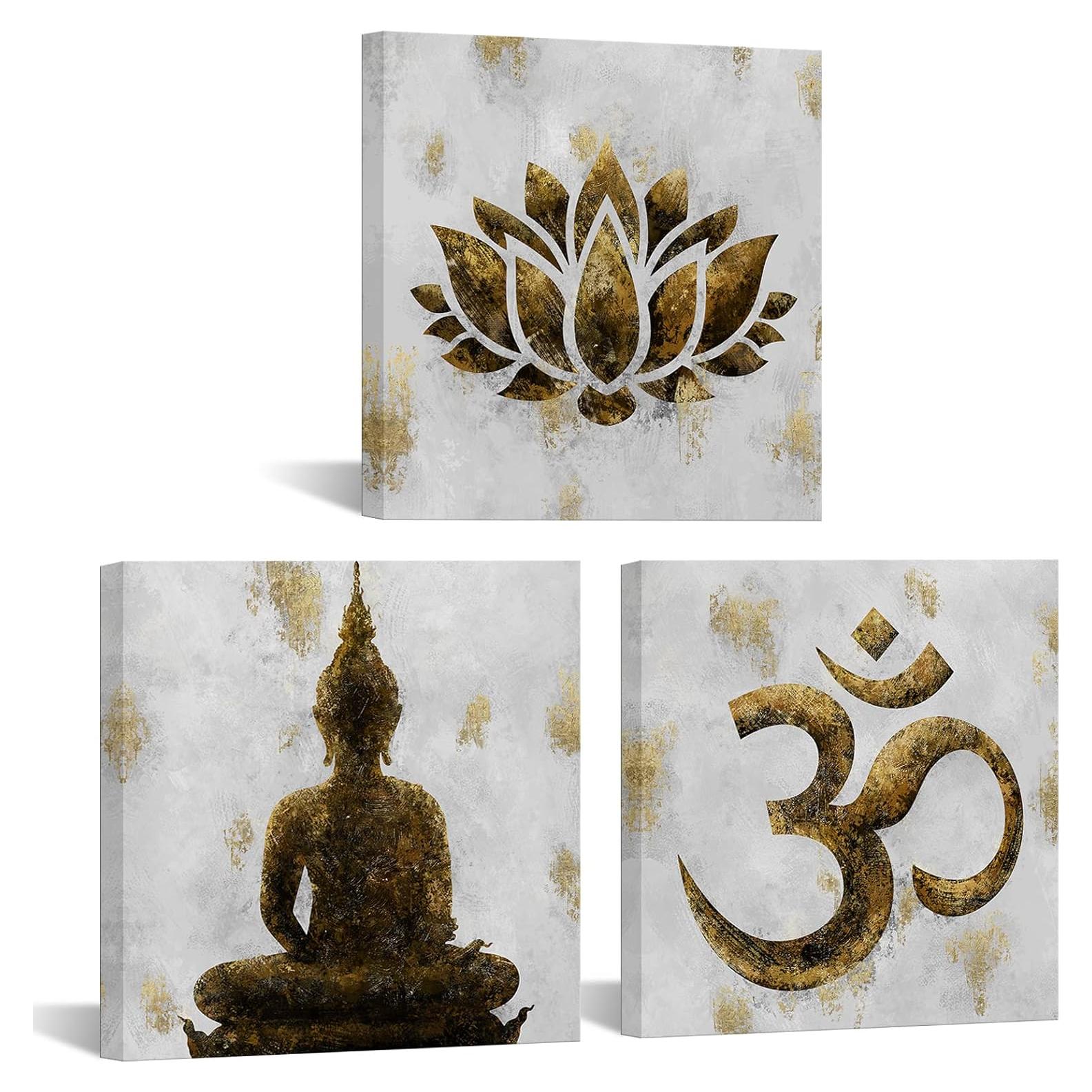 Juego de 3 Piezas Arte Zen iKNOW FOTO Lienzo 30x30 cm