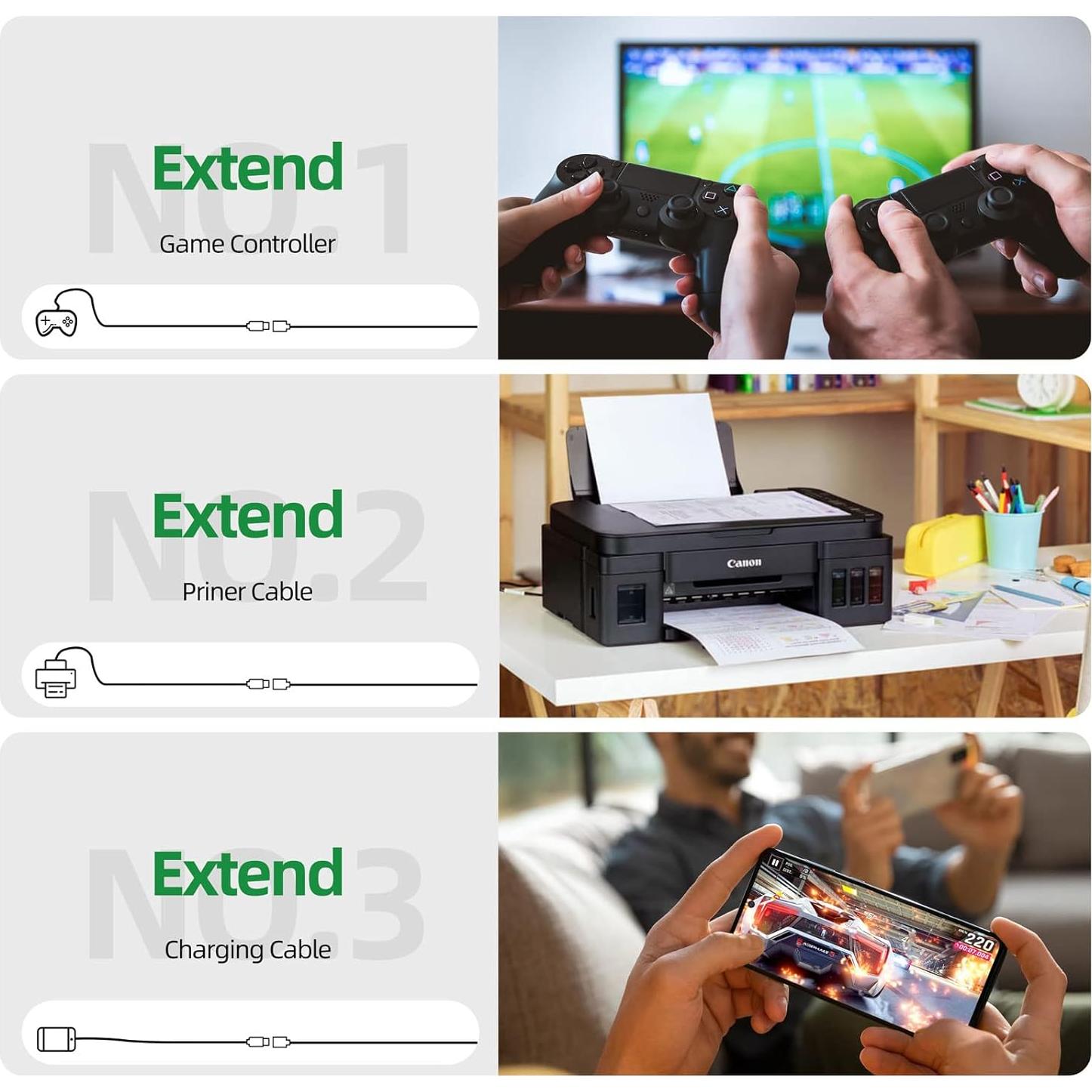 Cable de Extensión USB A 3.0 CLAVOOP 15.24 cm Macho a Hembra