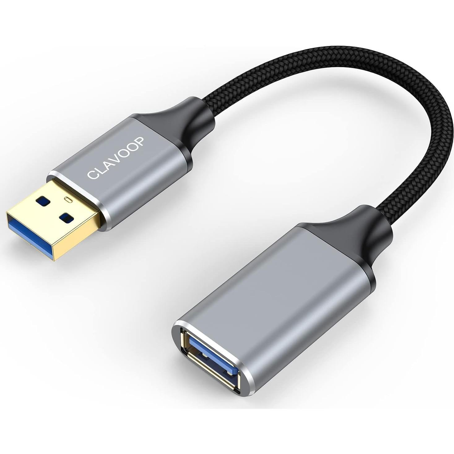 Cable de Extensión USB A 3.0 CLAVOOP 15.24 cm Macho a Hembra