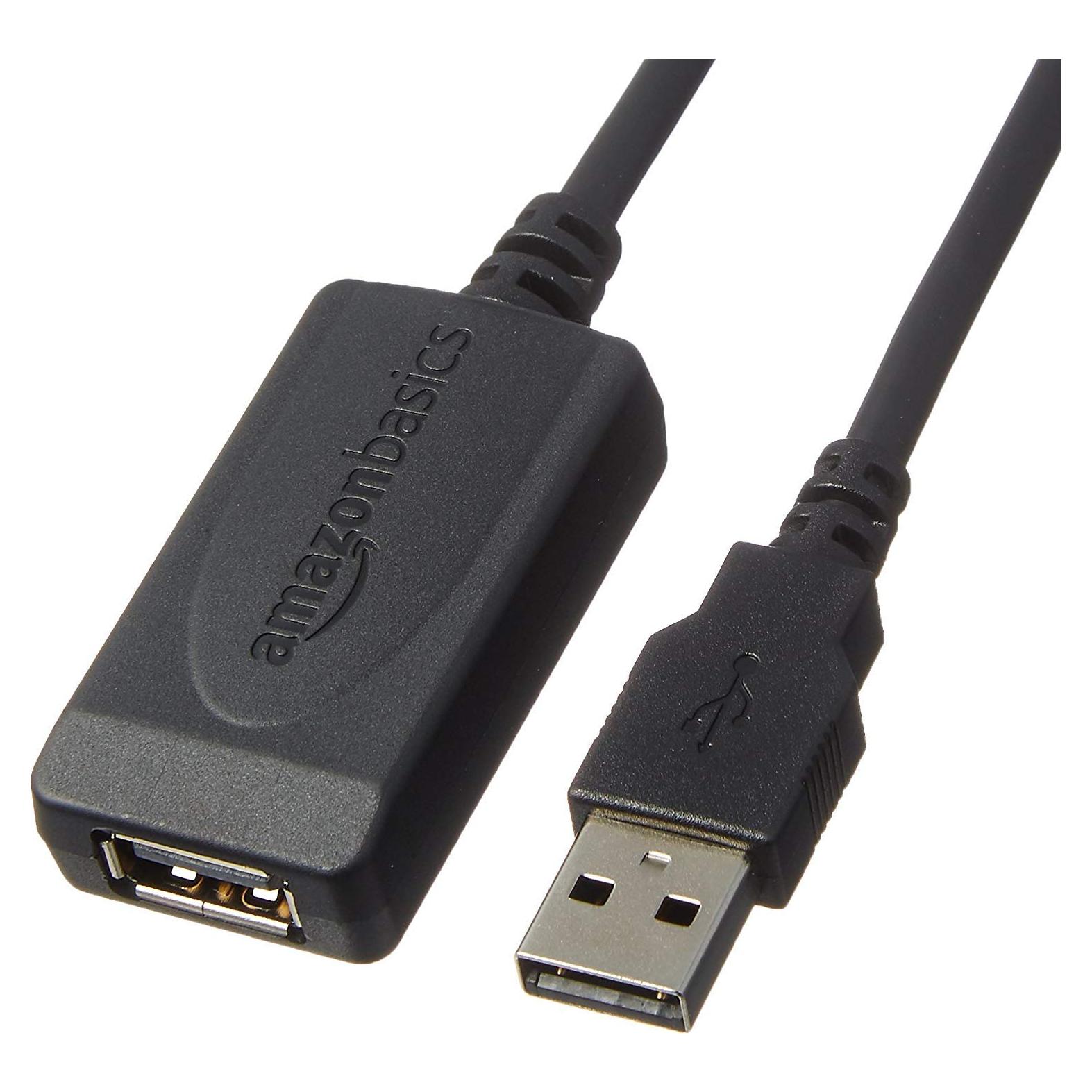Cable de Extensión USB 2.0 Amazon Basics 9.75m Macho a Hembra