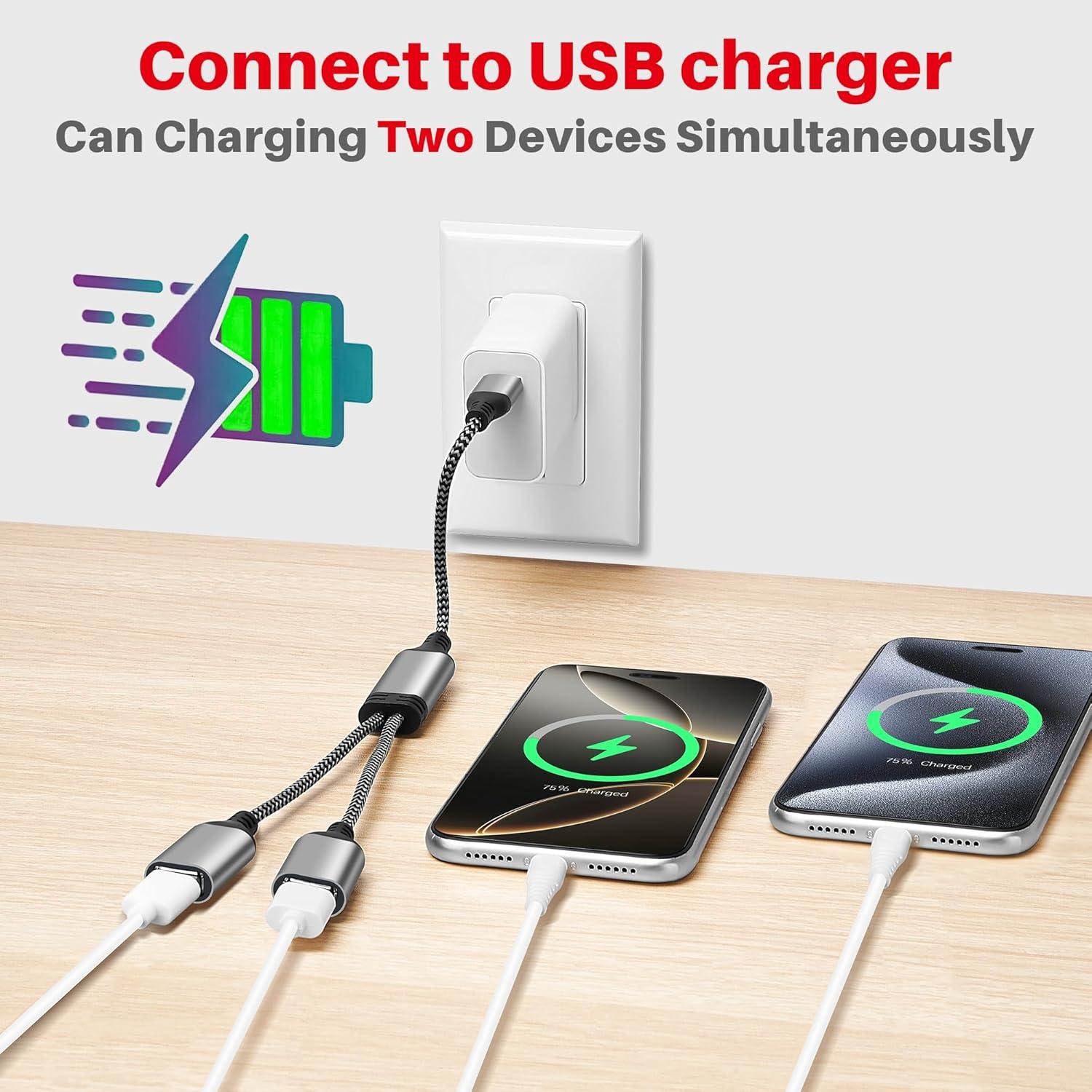 Divisor USB 1 en 2 Lamroyce 0.61m Macho a Doble Hembra