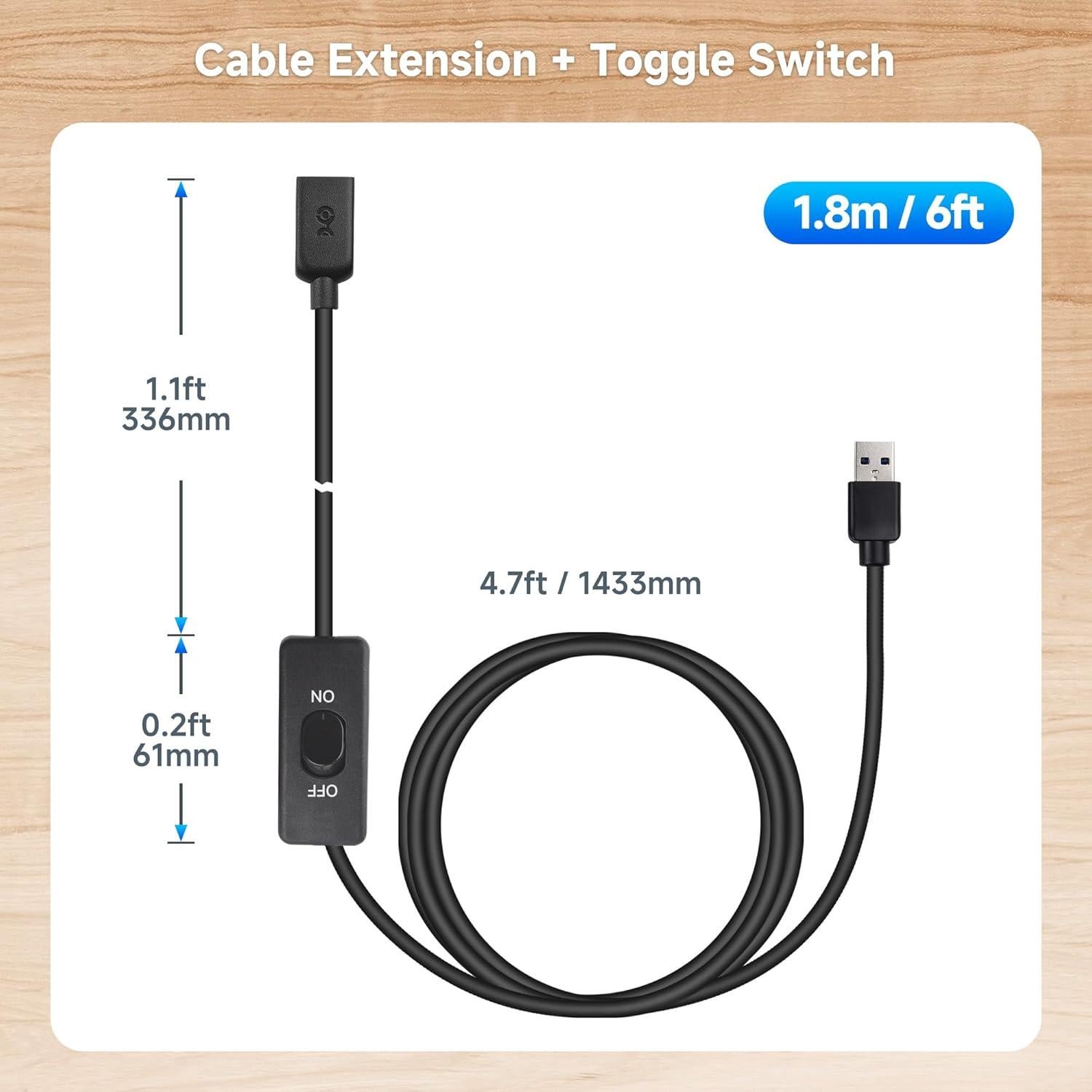 Cable de Extensión USB 3.0 Cable Matters 1.83 m con Interruptor