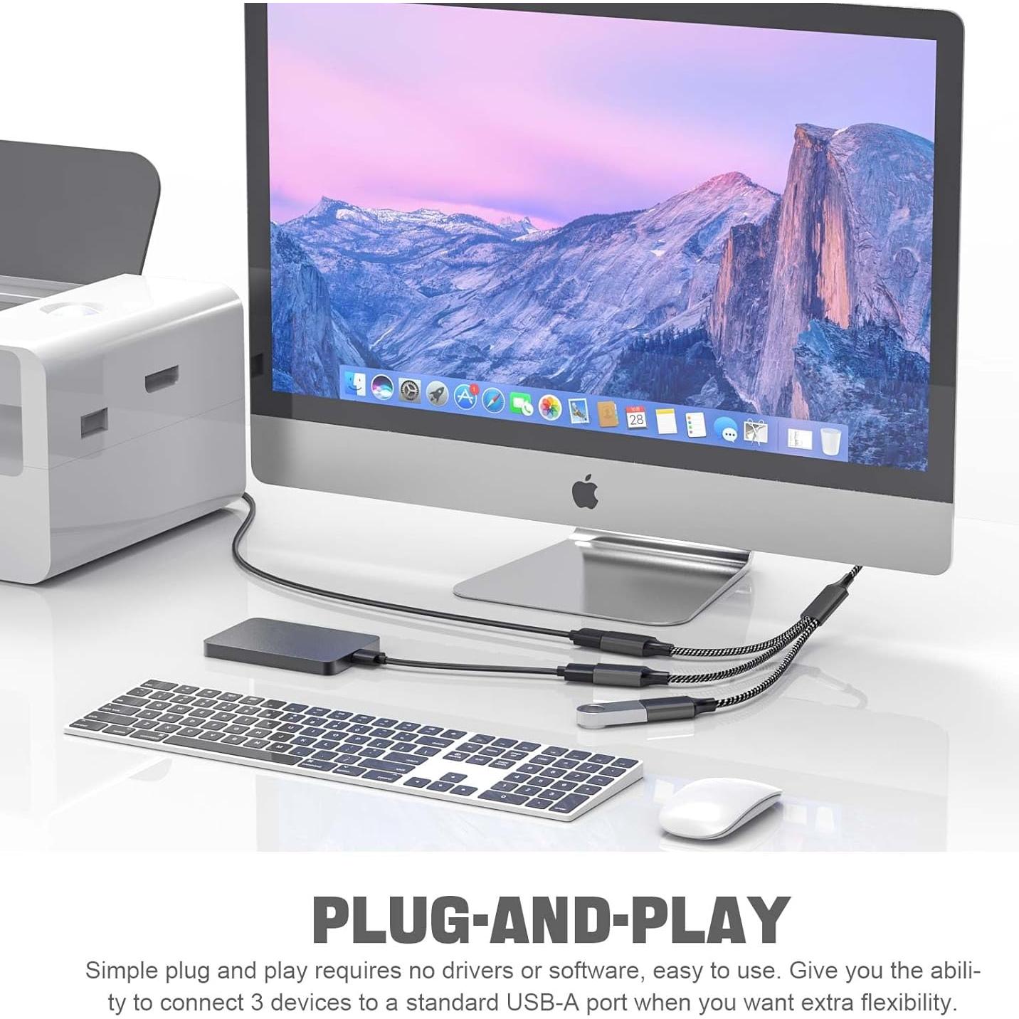 Divisor USB 1 a 3 Salidas Pastall 30 cm Carga y Datos