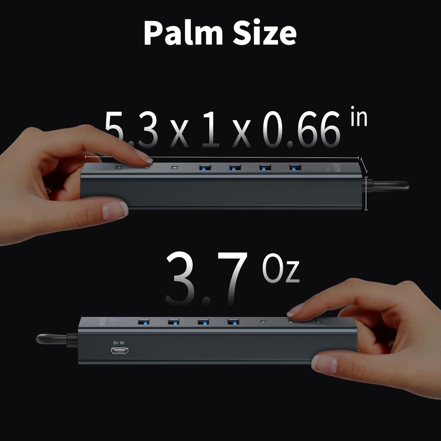 Hub USB 3.0 ABFCRTTW 7 Puertos 4 USB-A 3 USB-C 1.22m