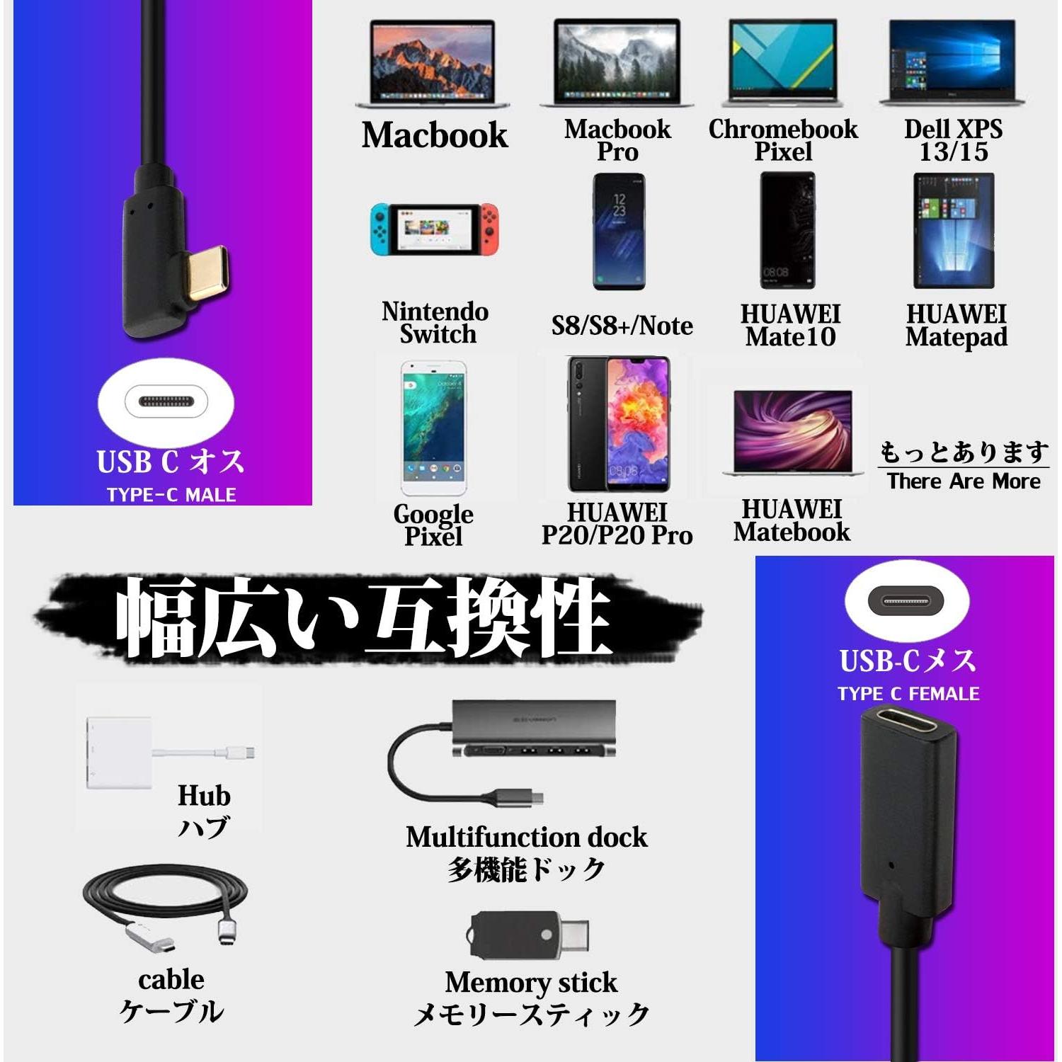 Cable Extensión USB C QiCheng&LYS 1.5m 10Gbps 4K Carga Rápida