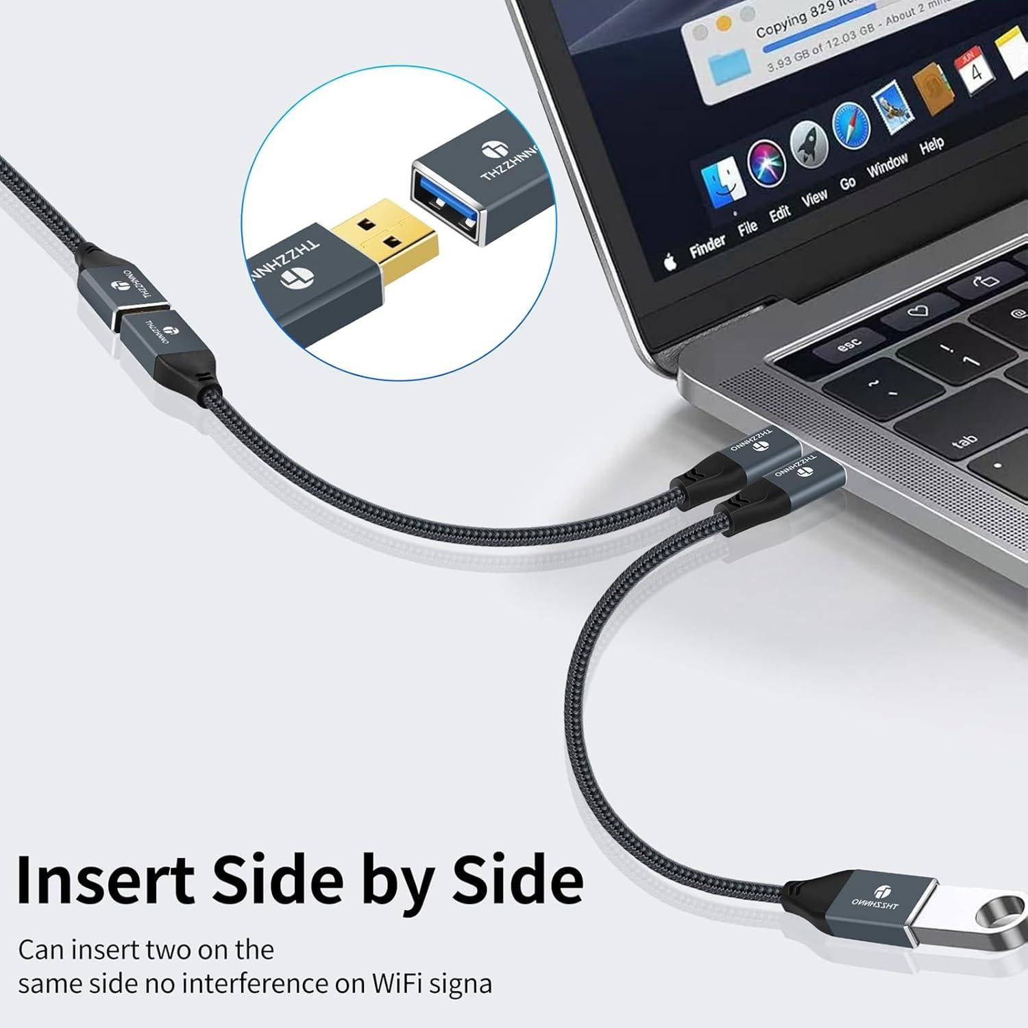 Cable Extensión USB 3.0 0.5M Thzzhnno Macho a Hembra