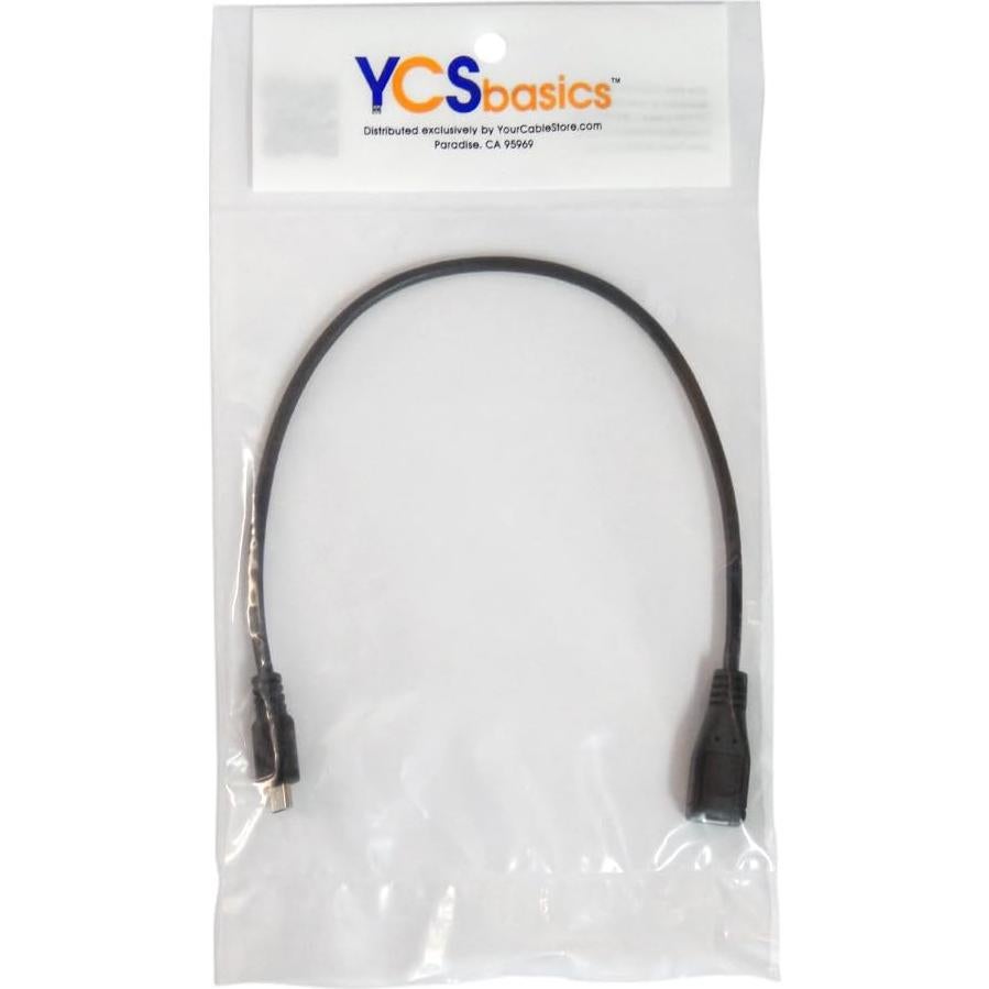 Cable de Extensión USB Micro YCS basics 1 Pie 5 Pines Negro