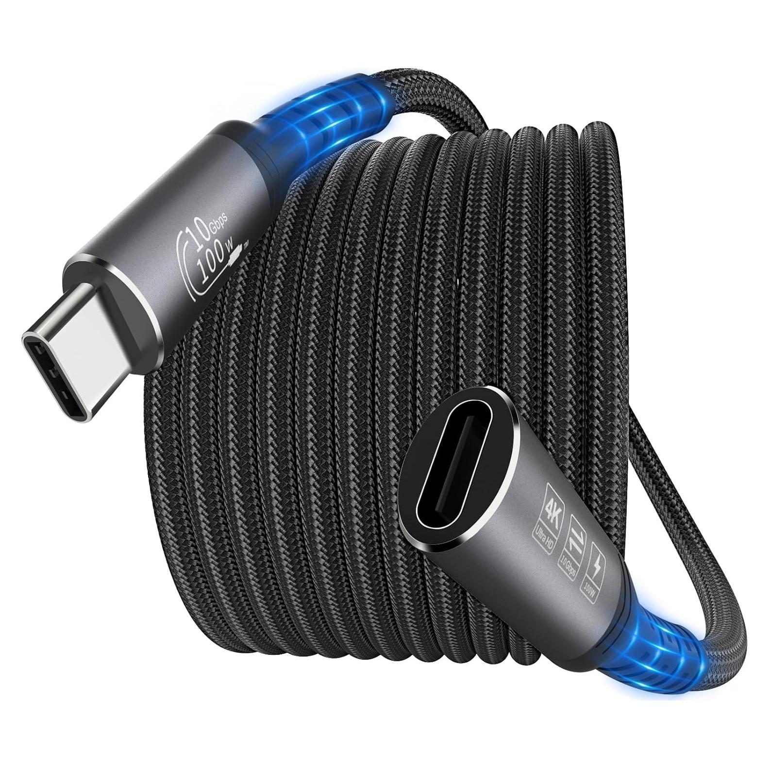 Cable de Extensión USB C 1.52m Jnoheefye 10Gbps 100W 4K